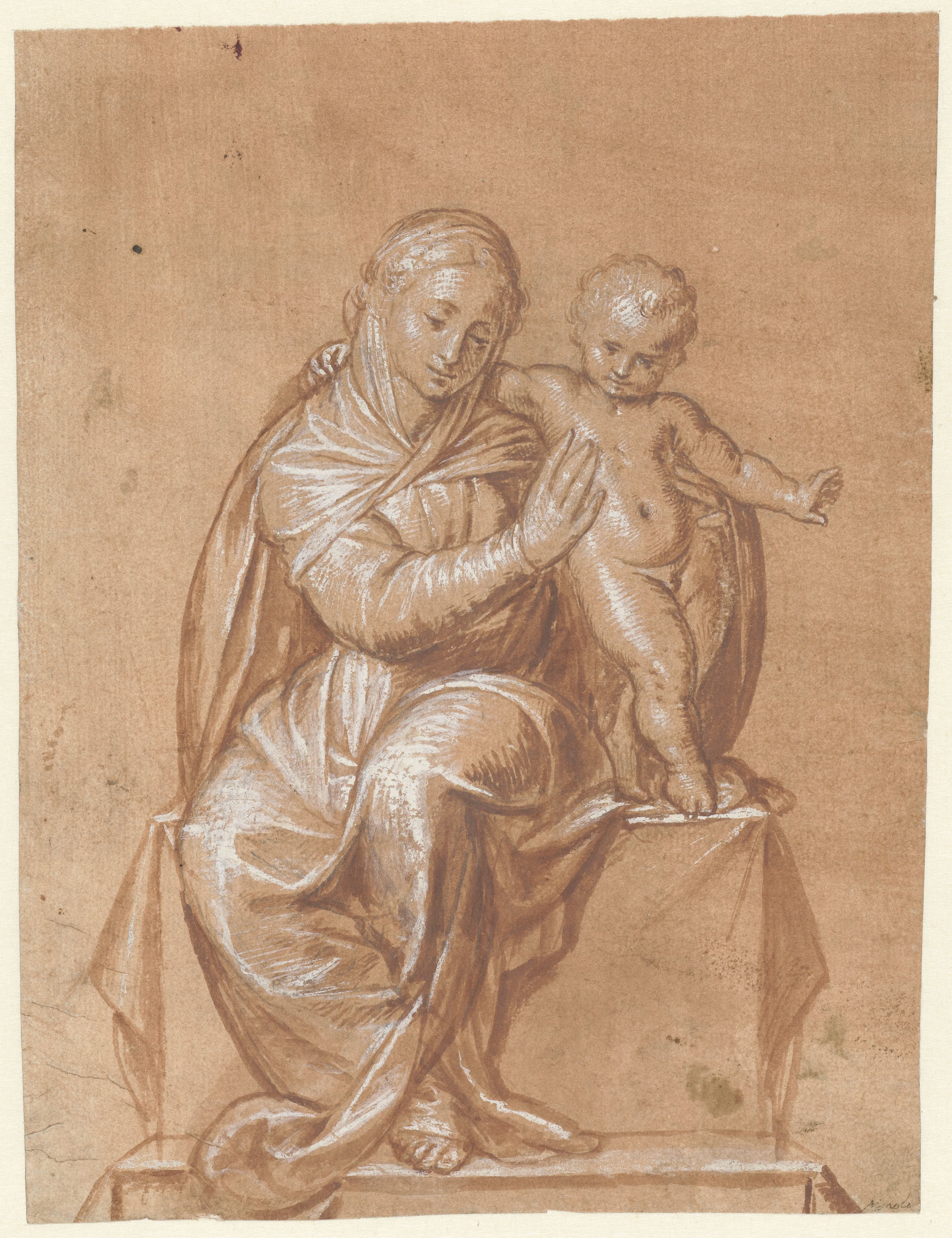 Zittende Madonna met kind