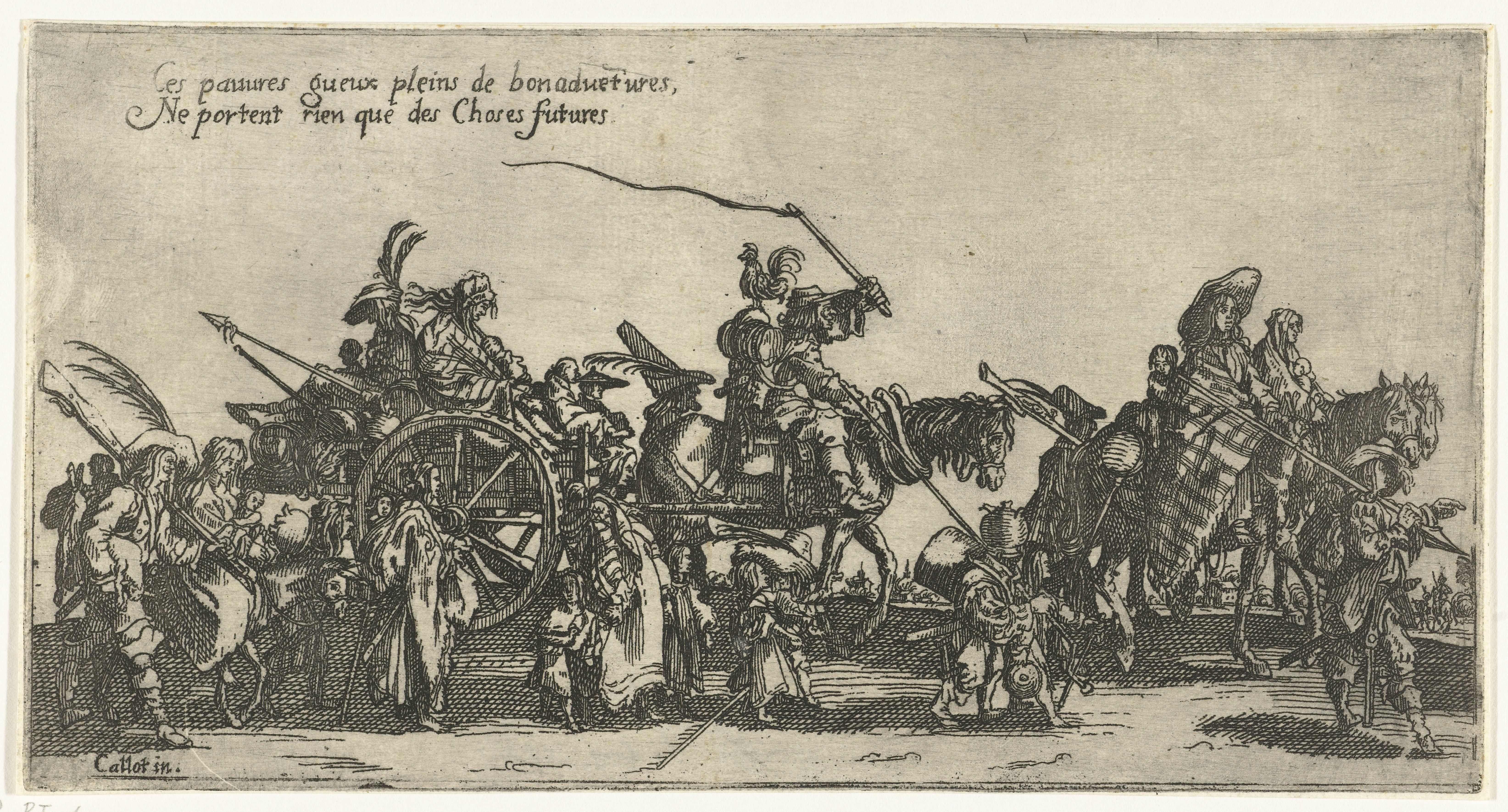 Roma met paarden en een kar onderweg