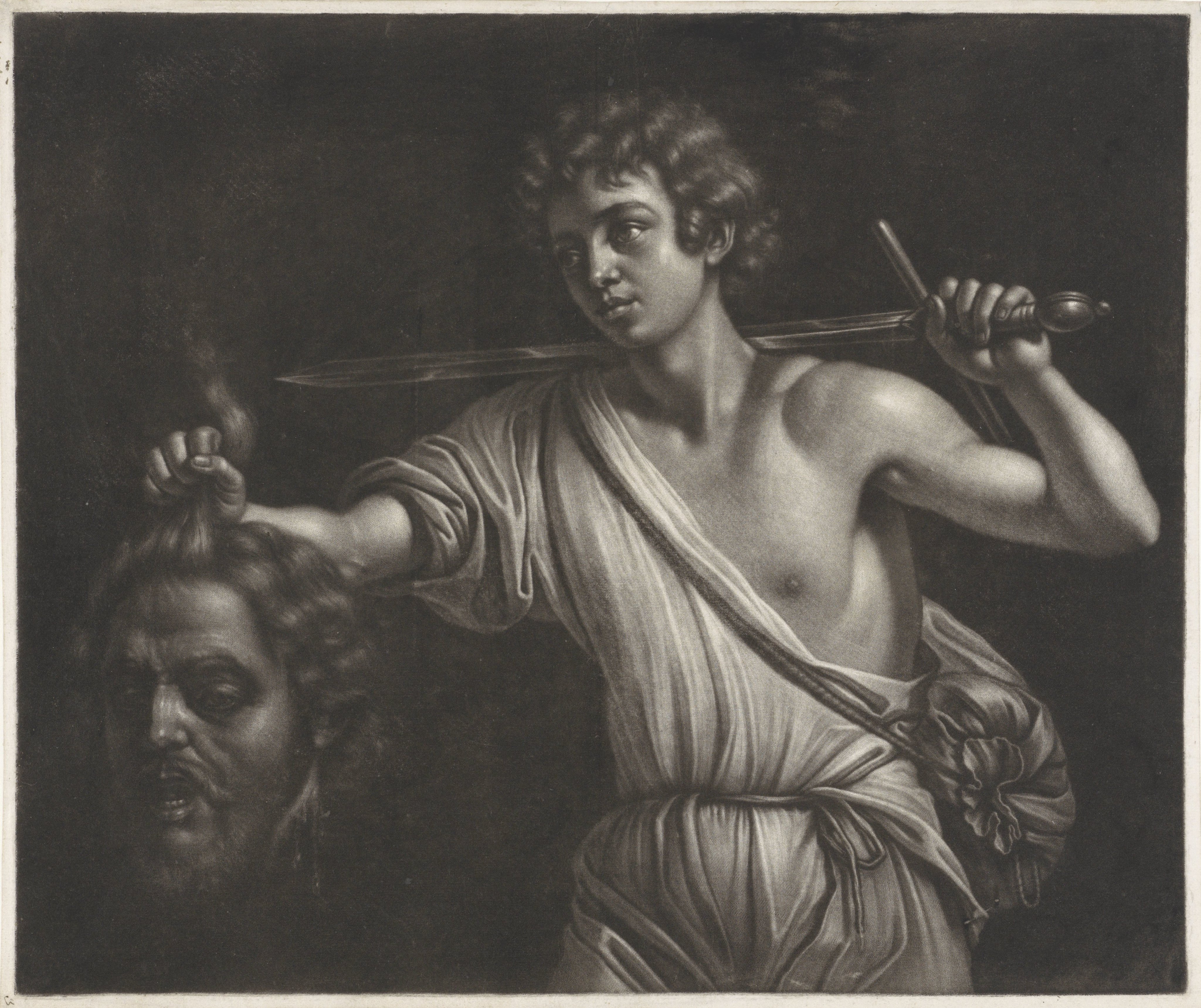 David met het hoofd van Goliath
