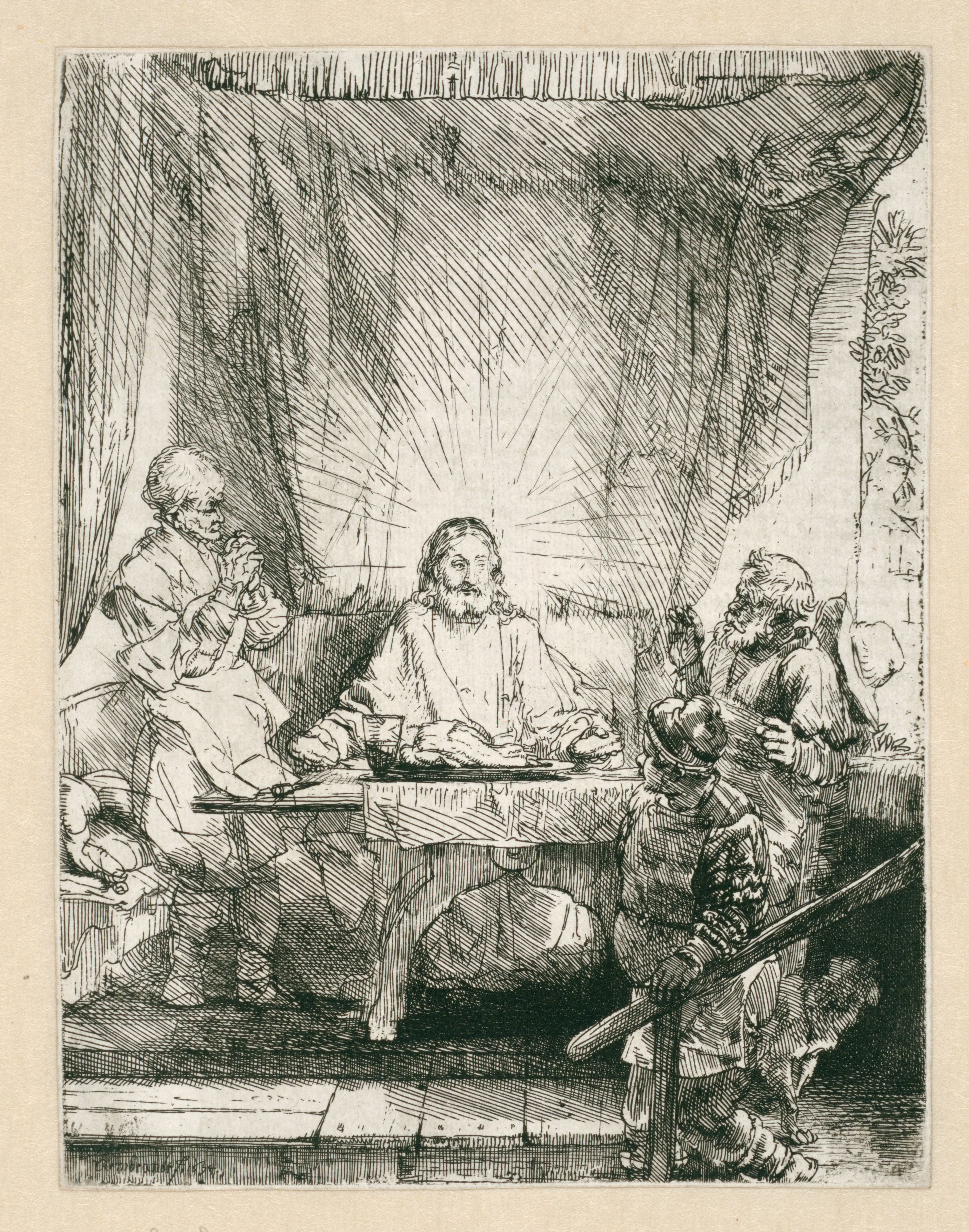 Christ at Emmaus: the larger plate