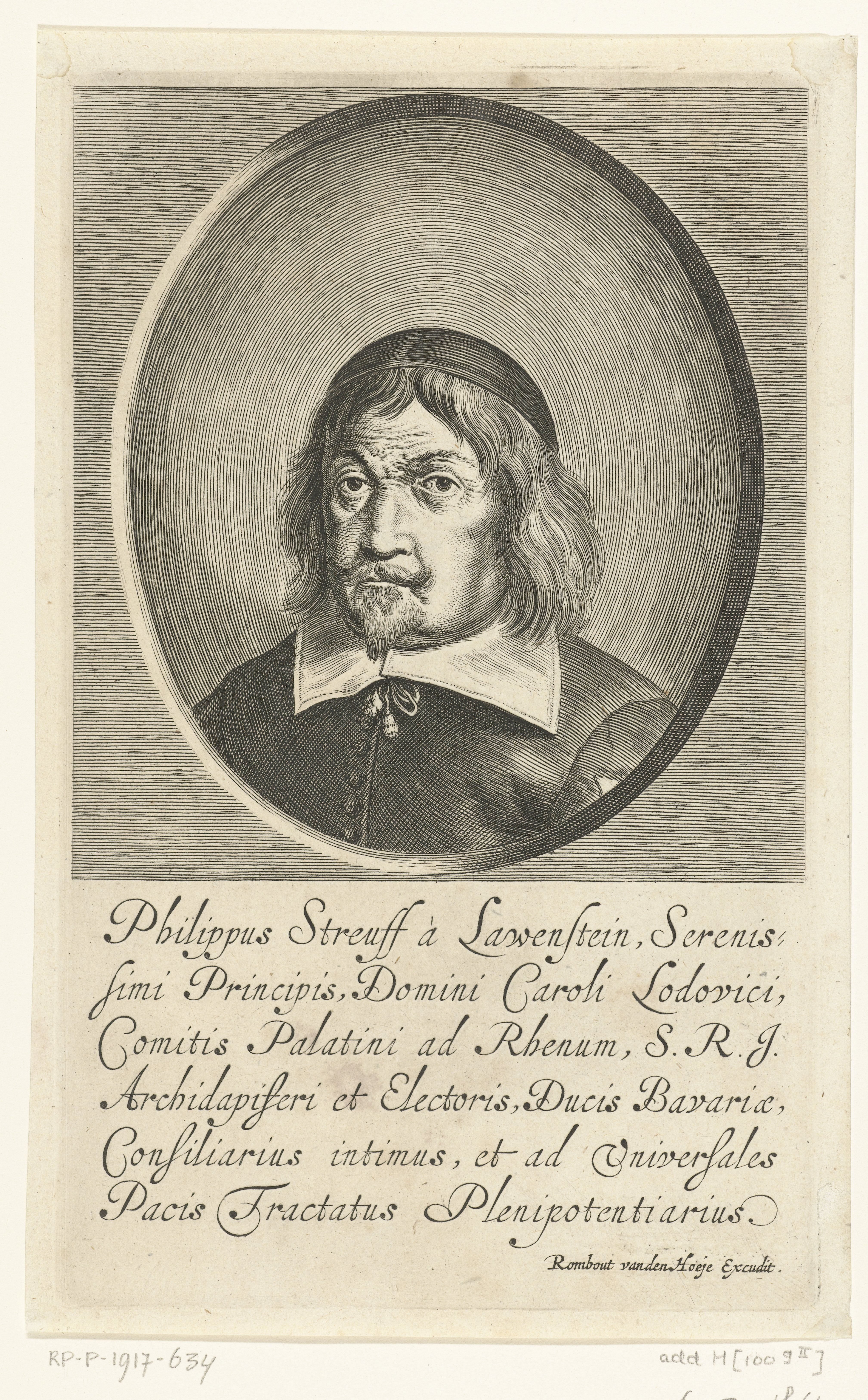 Portret van Philipp Streiff von Lauenstein