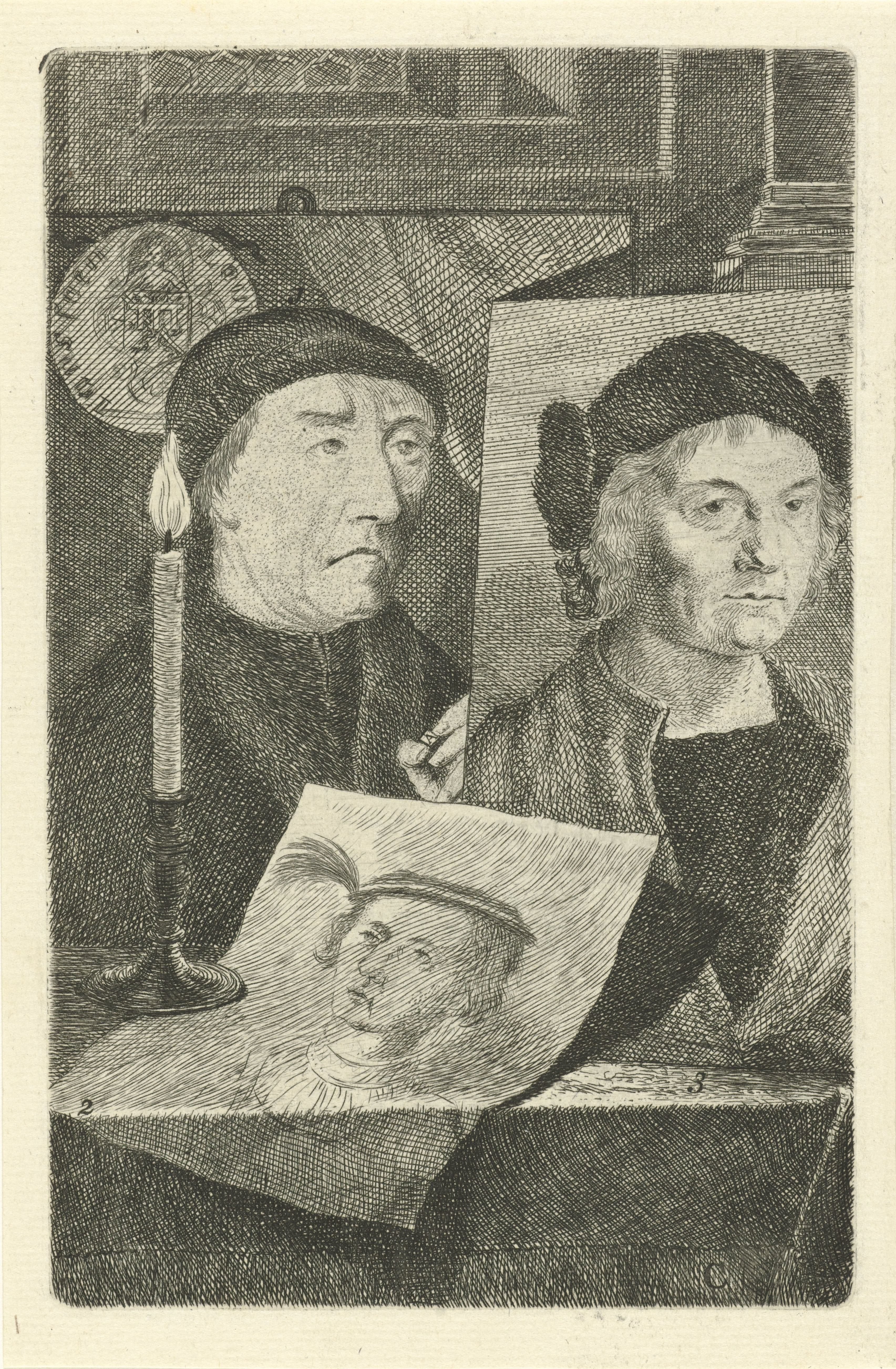 Portretten van Laurens Jansz. Coster, Hugo van der Goes en Albrecht Dürer