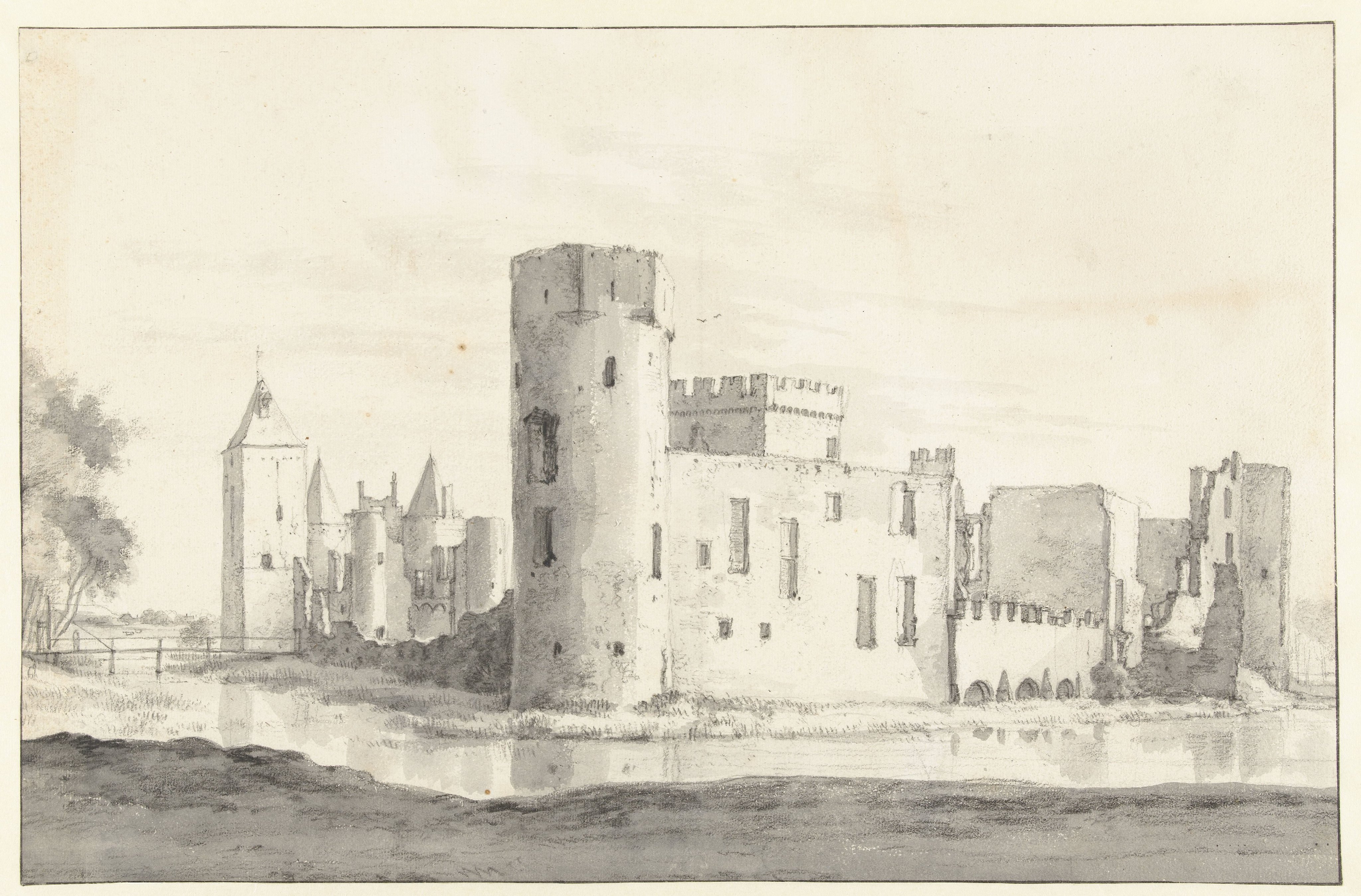 View of Egmond Castle, with the Outer Bailey to the Left