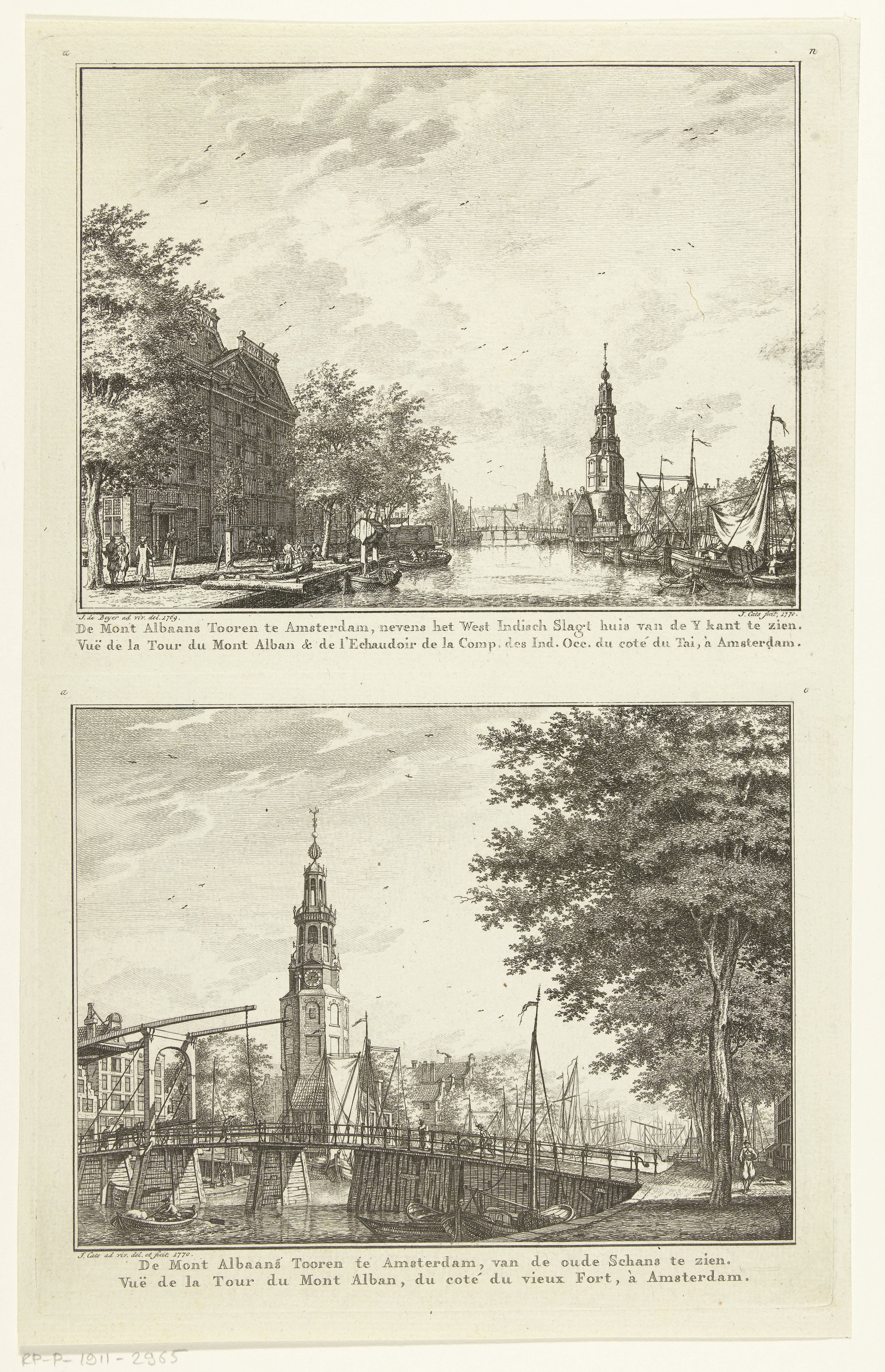 Twee gezichten op de Montelbaanstoren te Amsterdam