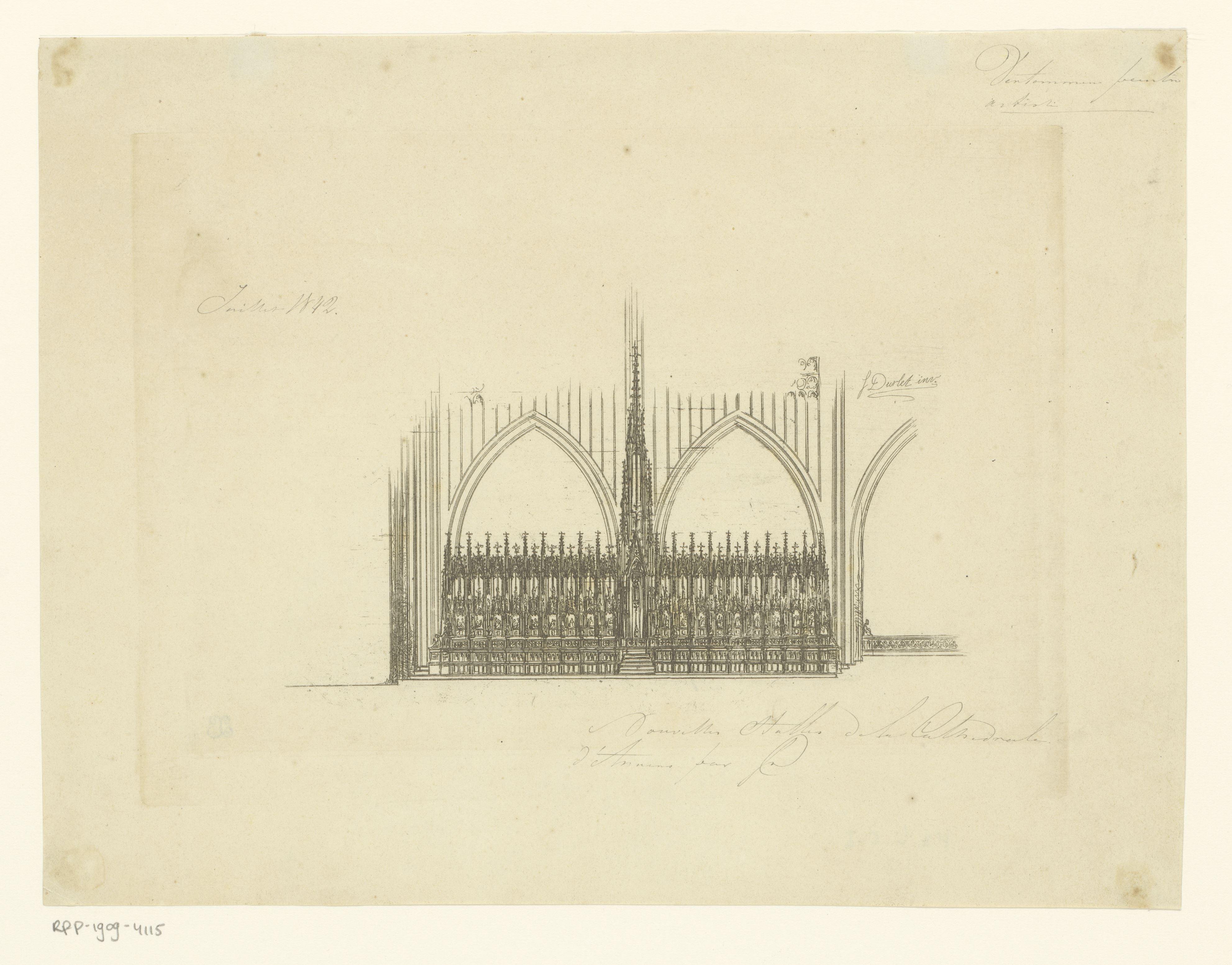 Ontwerp voor het koorgestoelte van de Onze-Lieve-Vrouwekathedraal te Antwerpen
