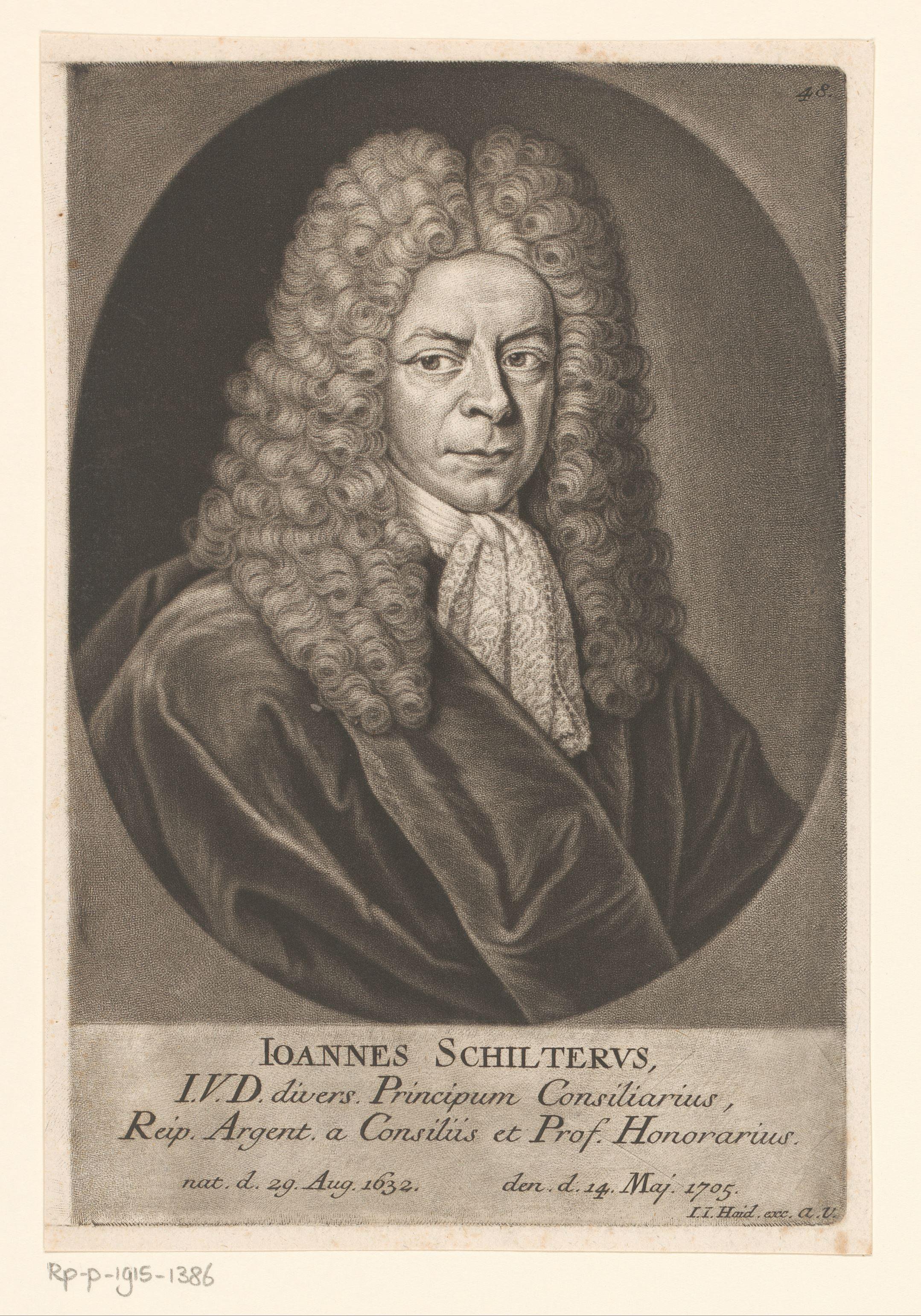 Portret van Johann Schilter
