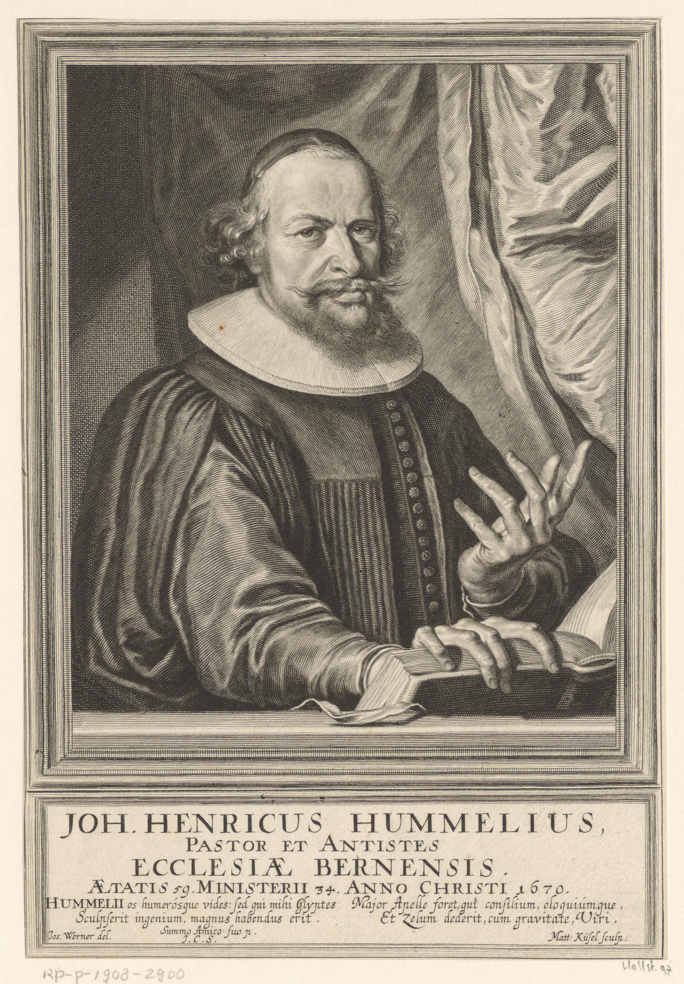 Portret van Johann Heinrich Hummel op 59-jarige leeftijd