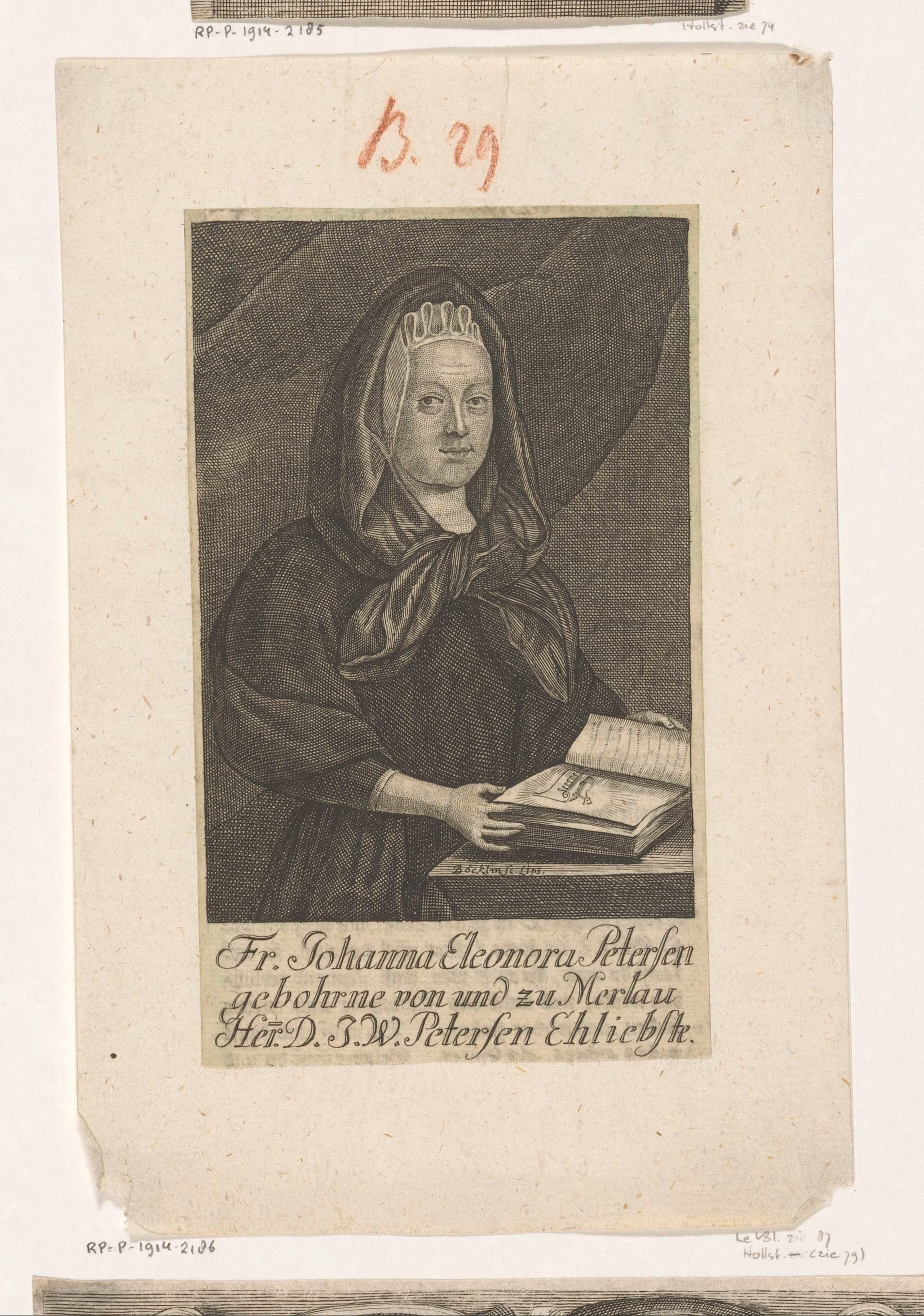Portret van Johanna Eleonora Petersen