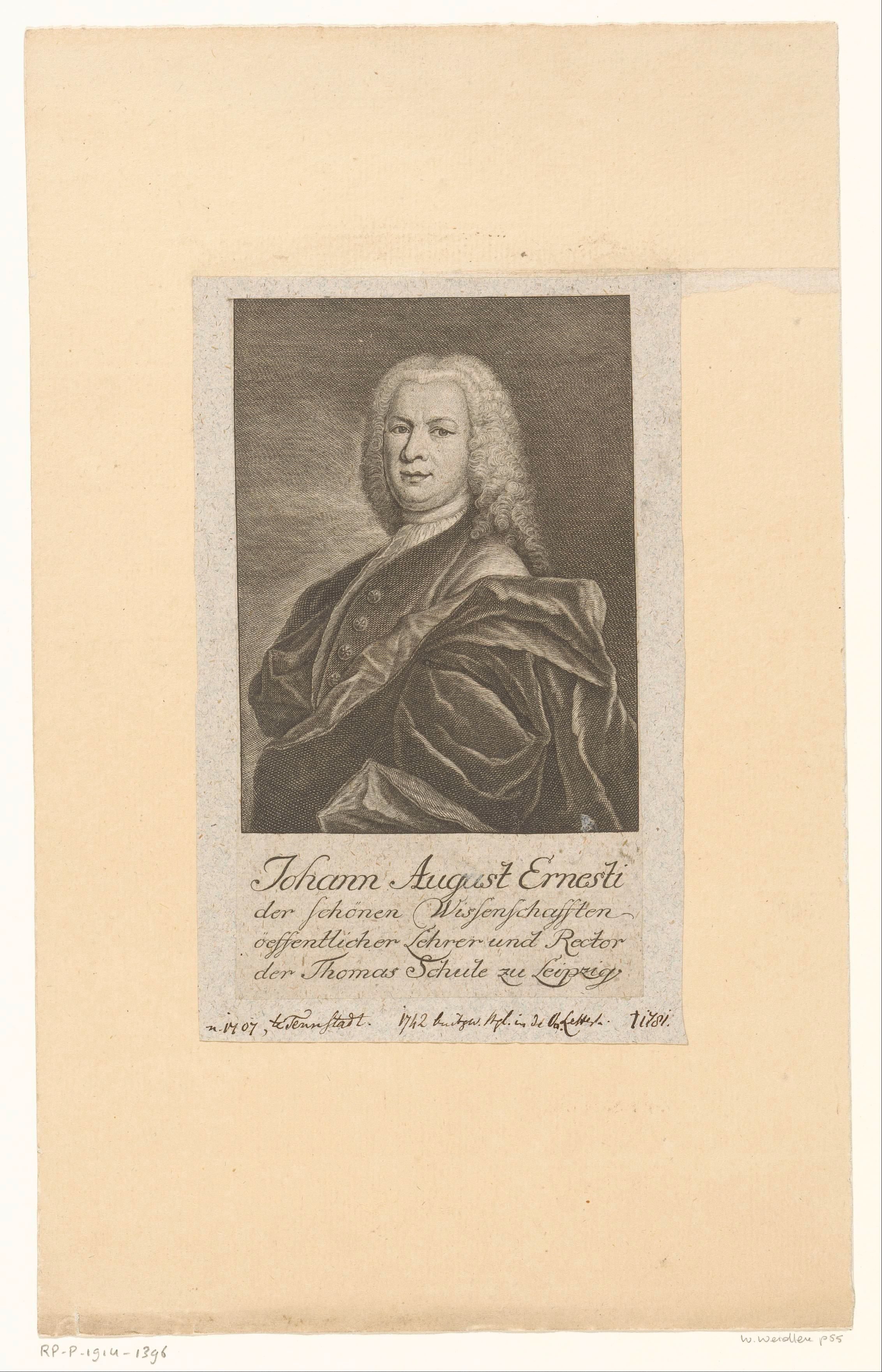 Portret van Johann August Ernesti