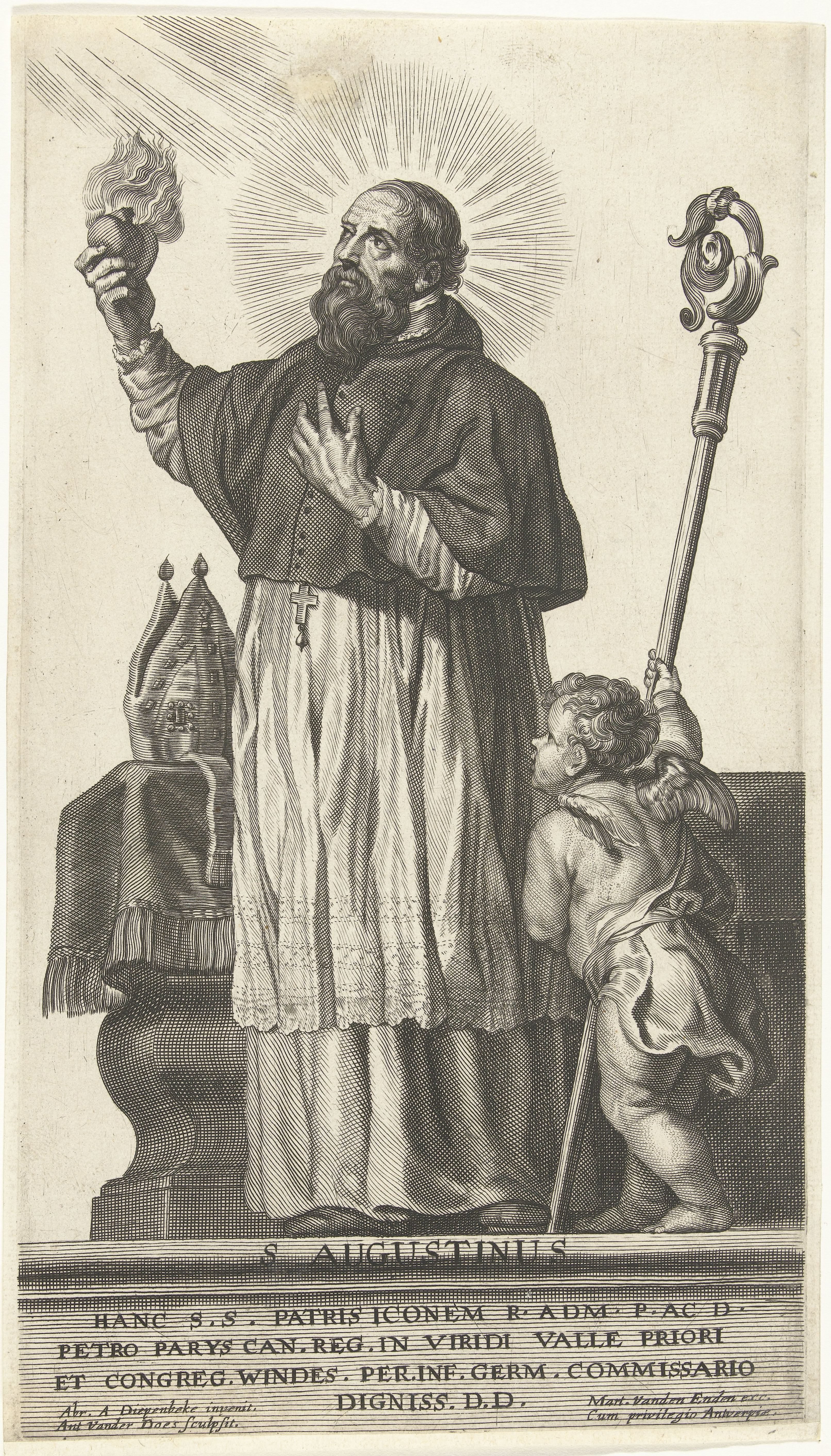 Heilige Augustinus met brandend hart