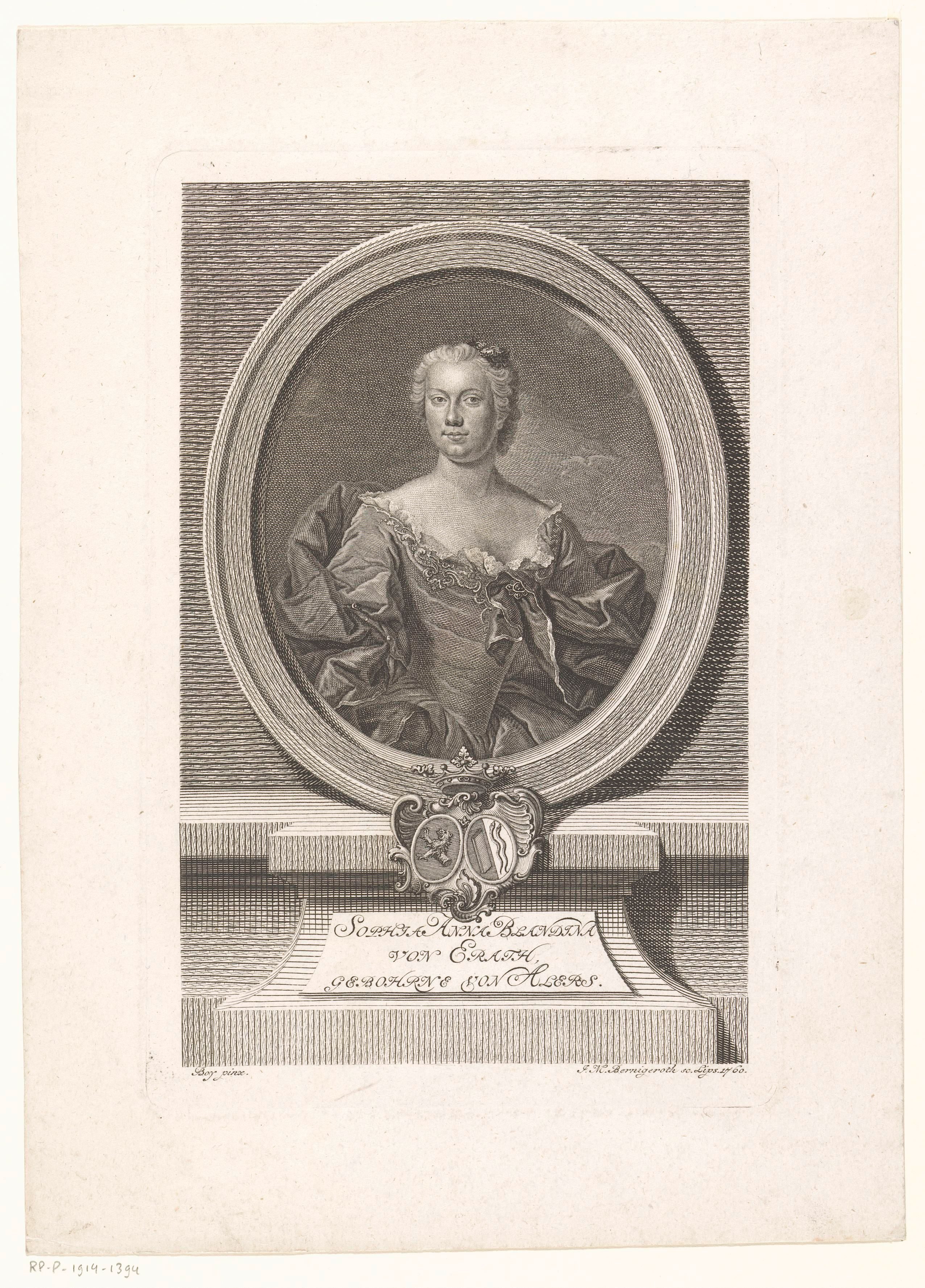 Portret van Anna Sophia Blandina von Erath