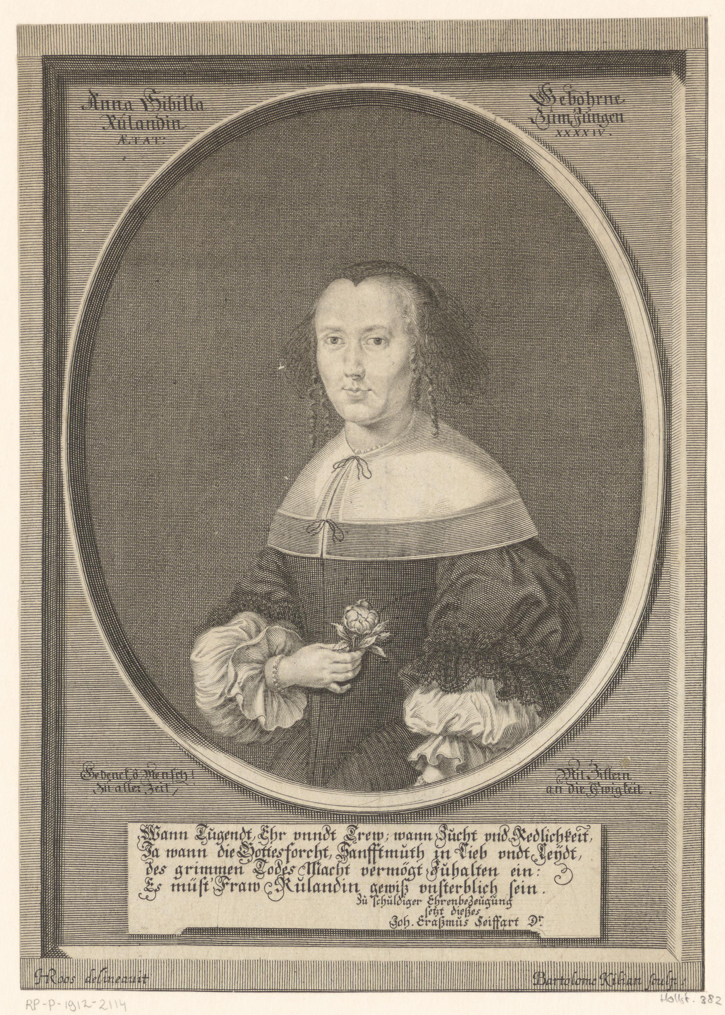 Portret van Anna Sibylla Ruland