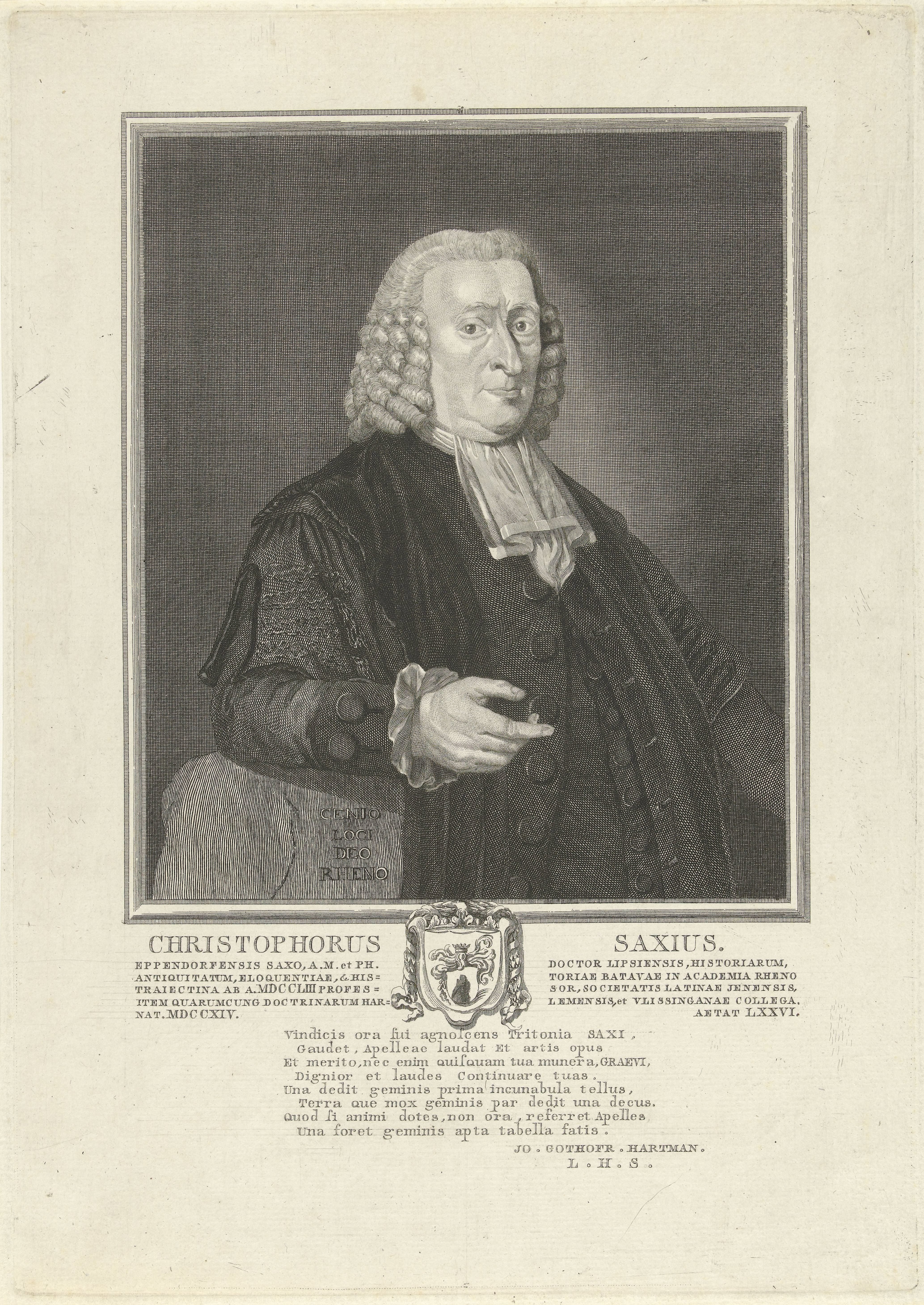 Portret van Christophorus Saxius