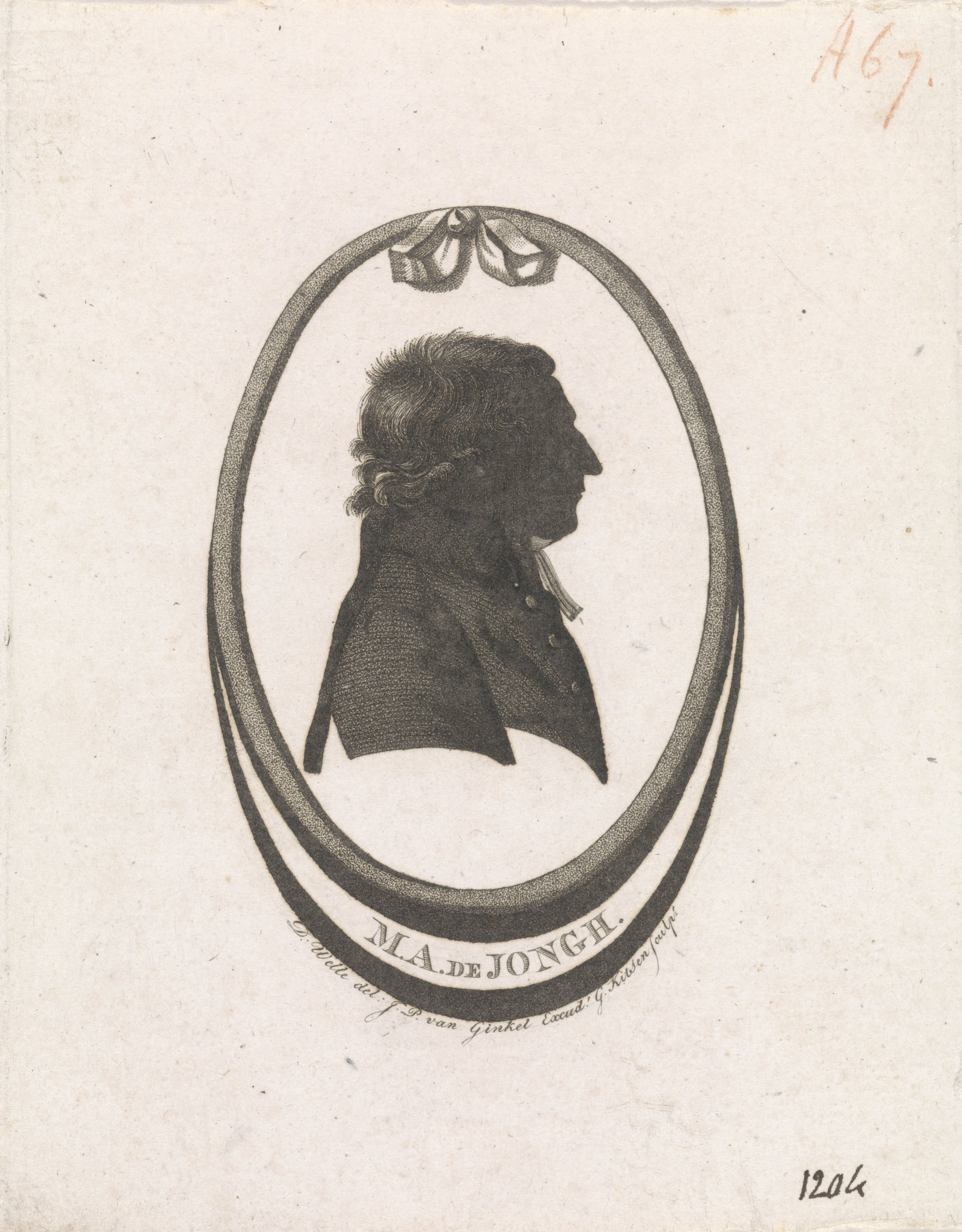 Silhouetportret van Martinus Adrianus de Jongh