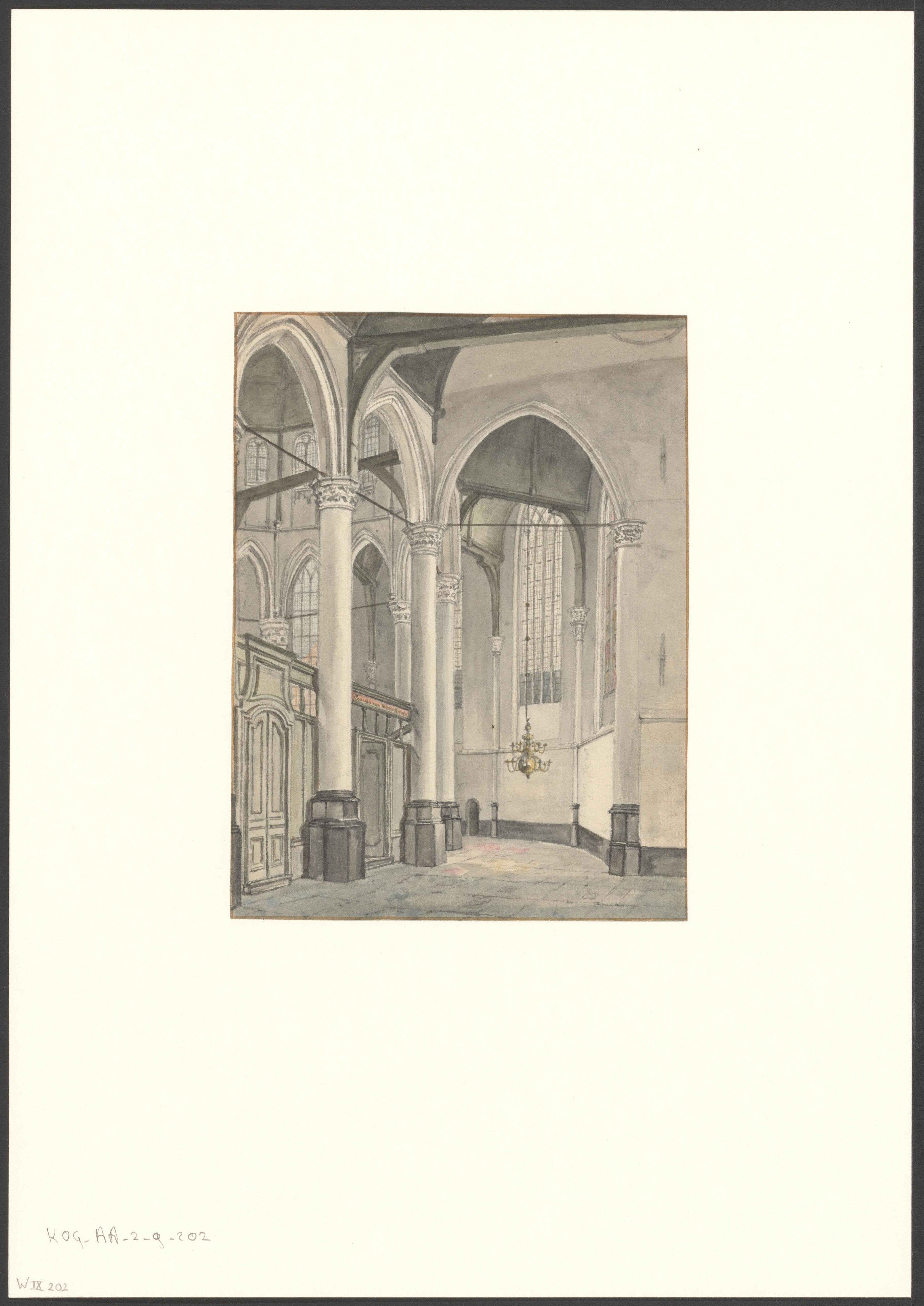 Interieur van de Oude Kerk achter het koor