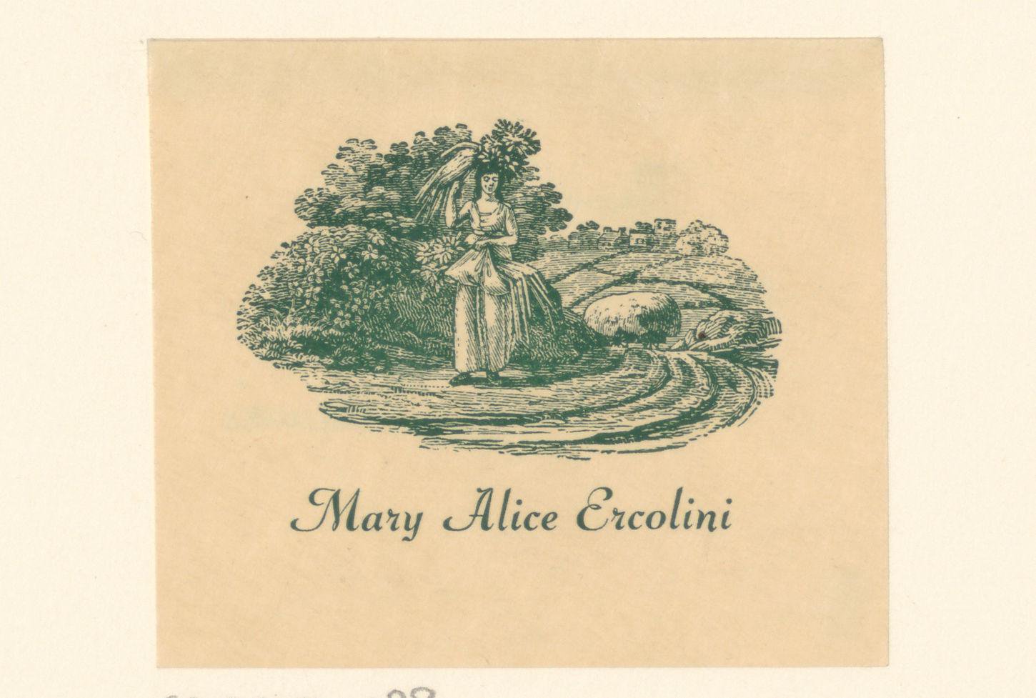 Ex libris van Mary Alice Ercolini
