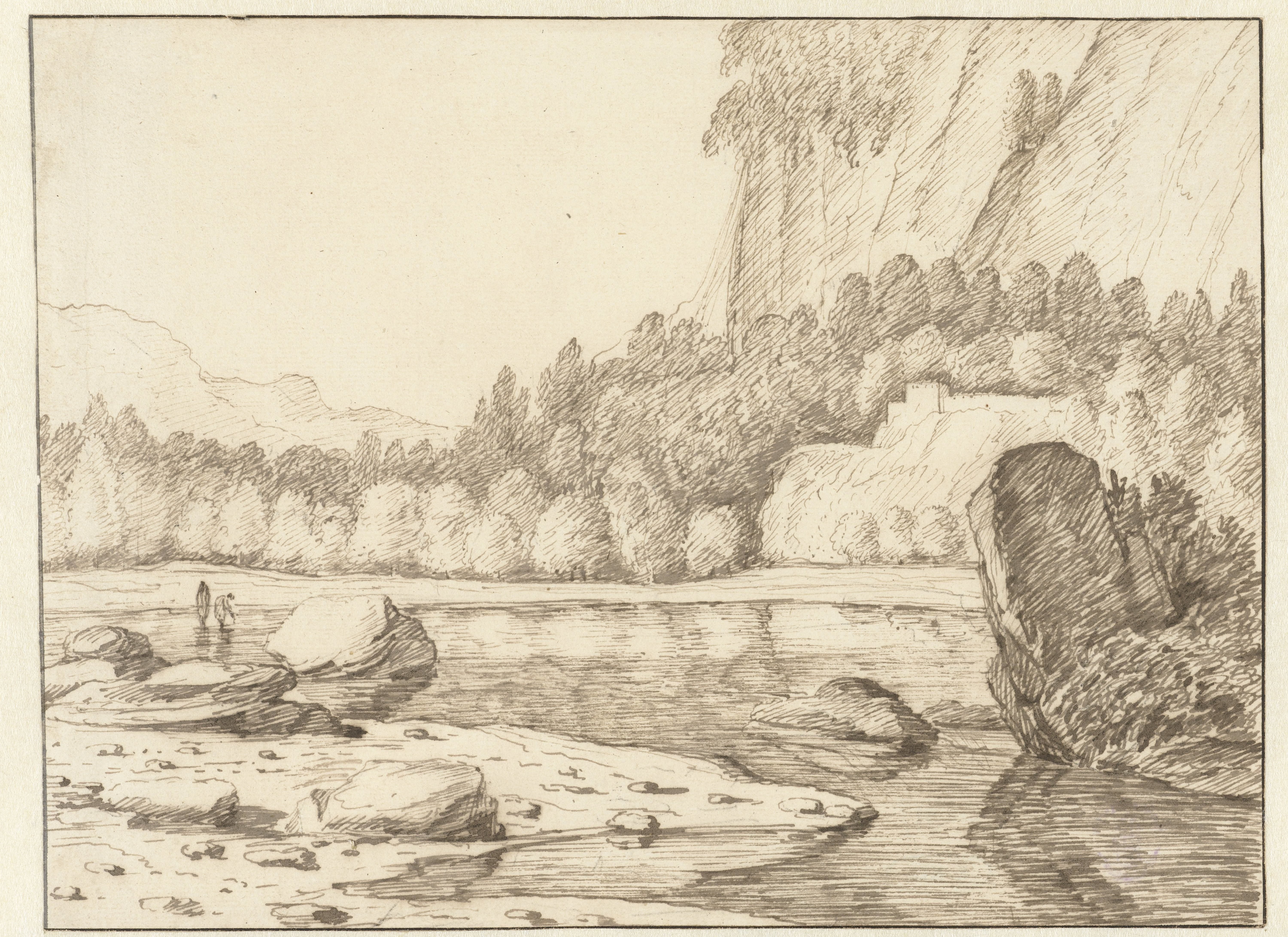 Meer in rotsachtig landschap