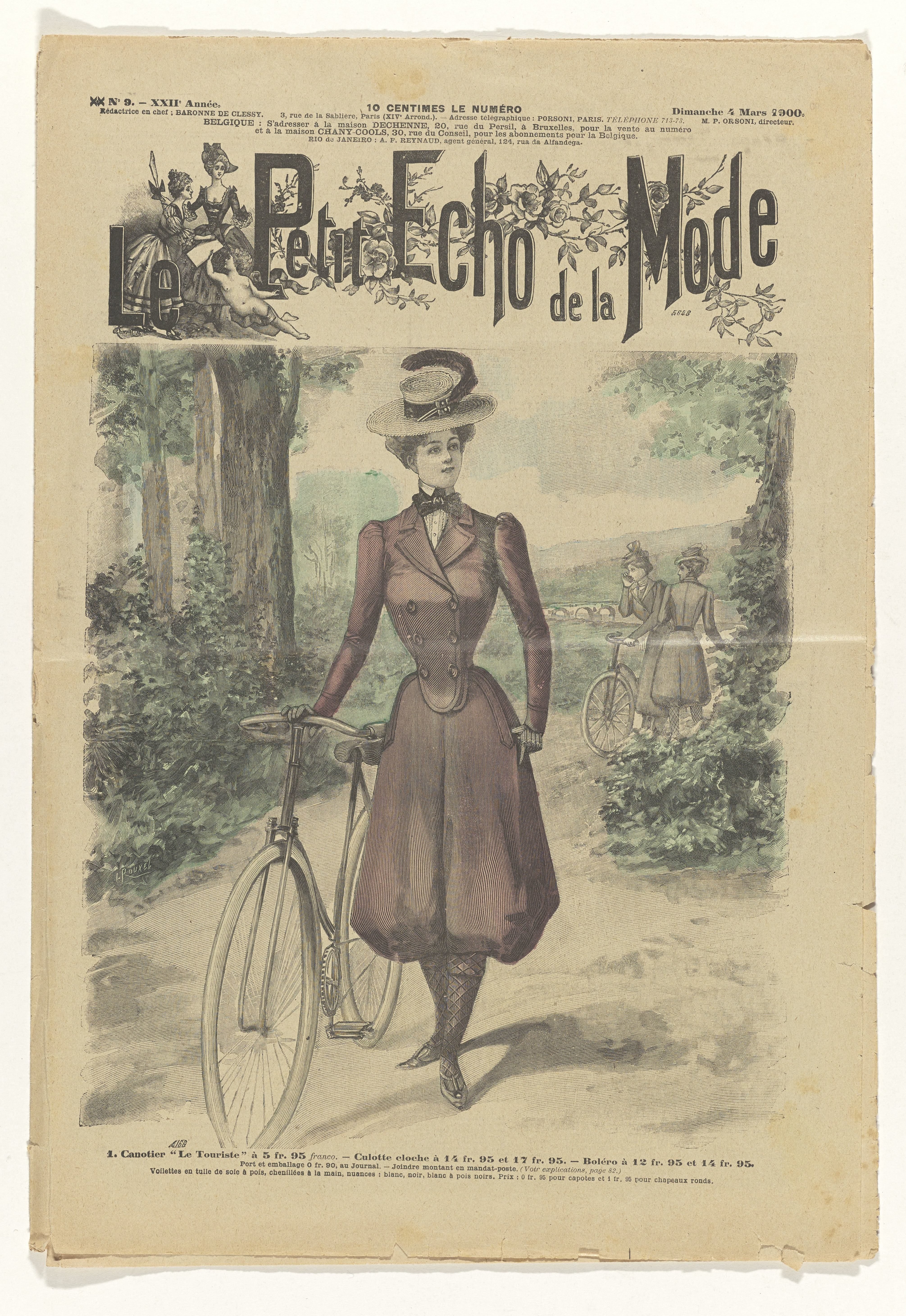 La Mode du Petit Journal: supplement, Nr. 9, 12e Année:  Dimanche 4 Mars 1900: 1. Canotier "Le Touriste".....