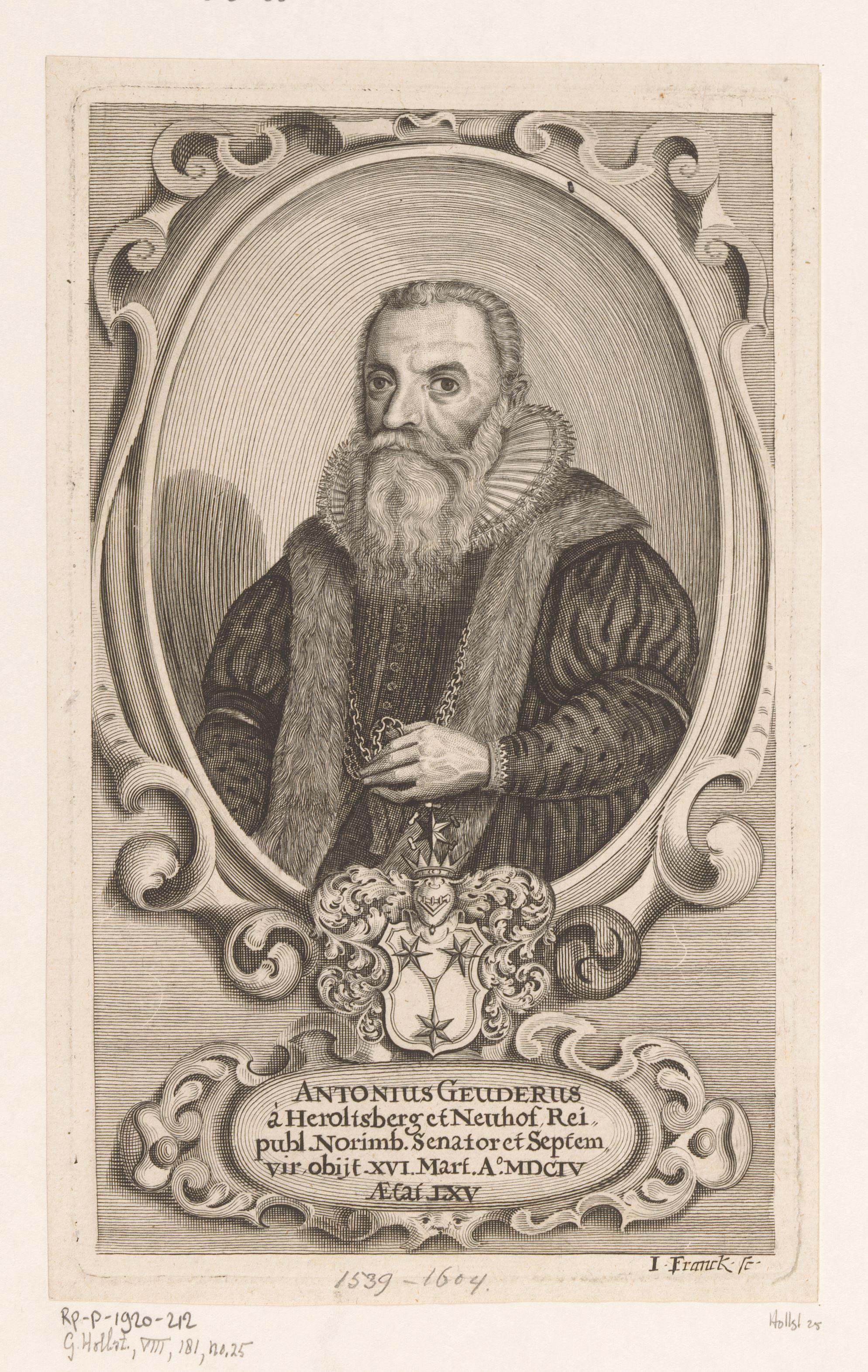 Portret van Anton Geuder von Heroldsberg op 65-jarige leeftijd