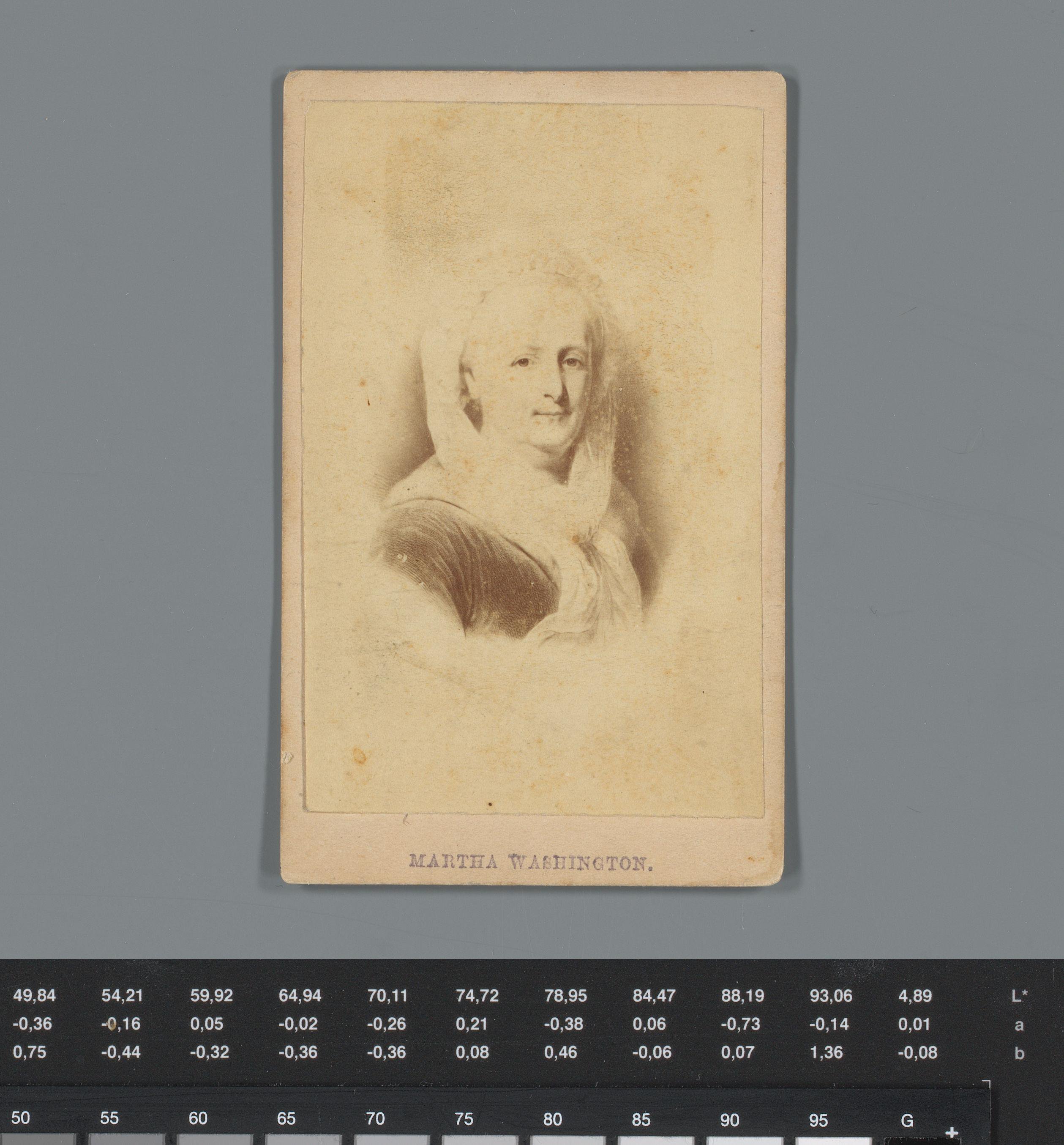 Reclame voor H. Gerken boodschappen met een portret van Martha Washington