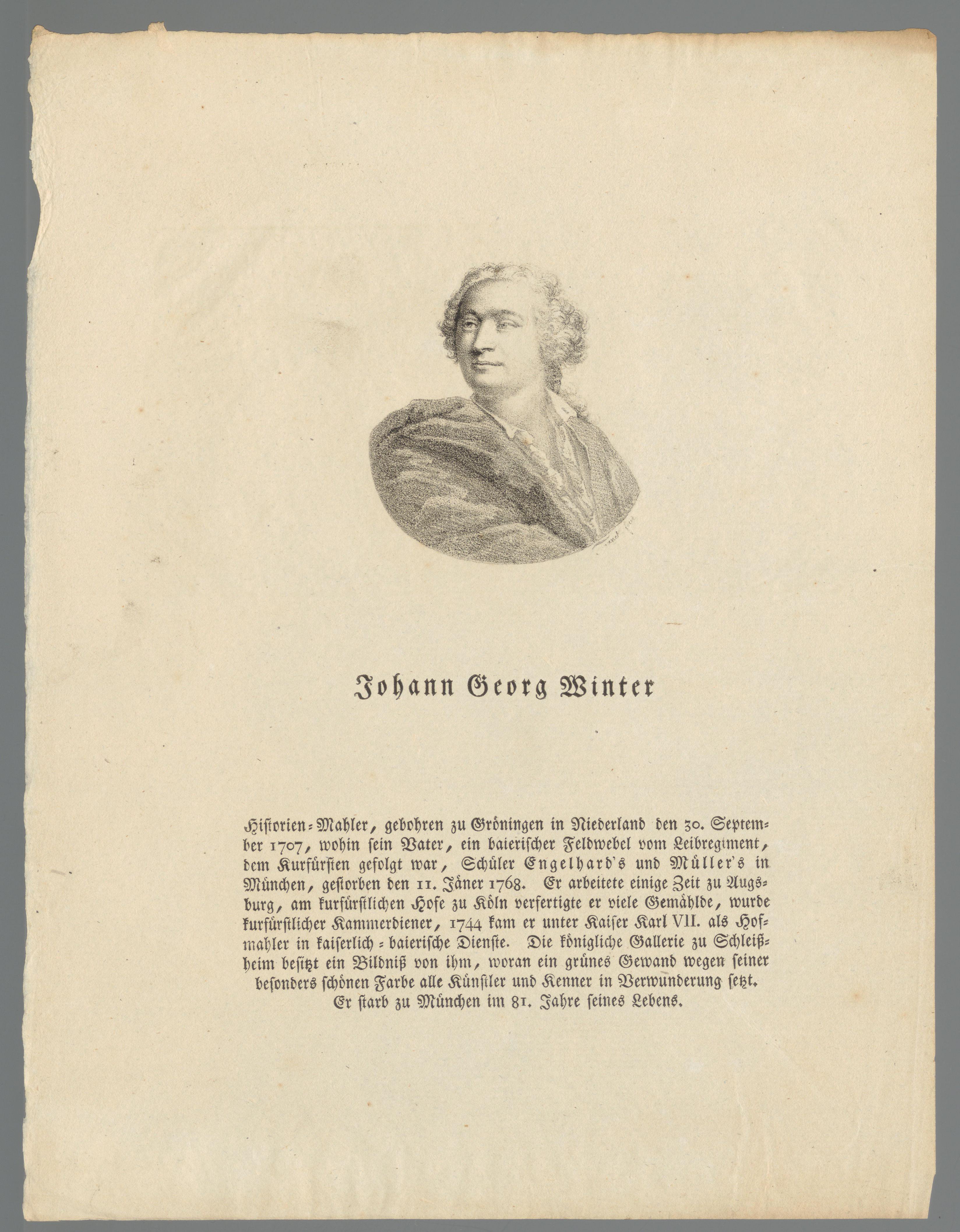 Portret van Johann Georg Winter