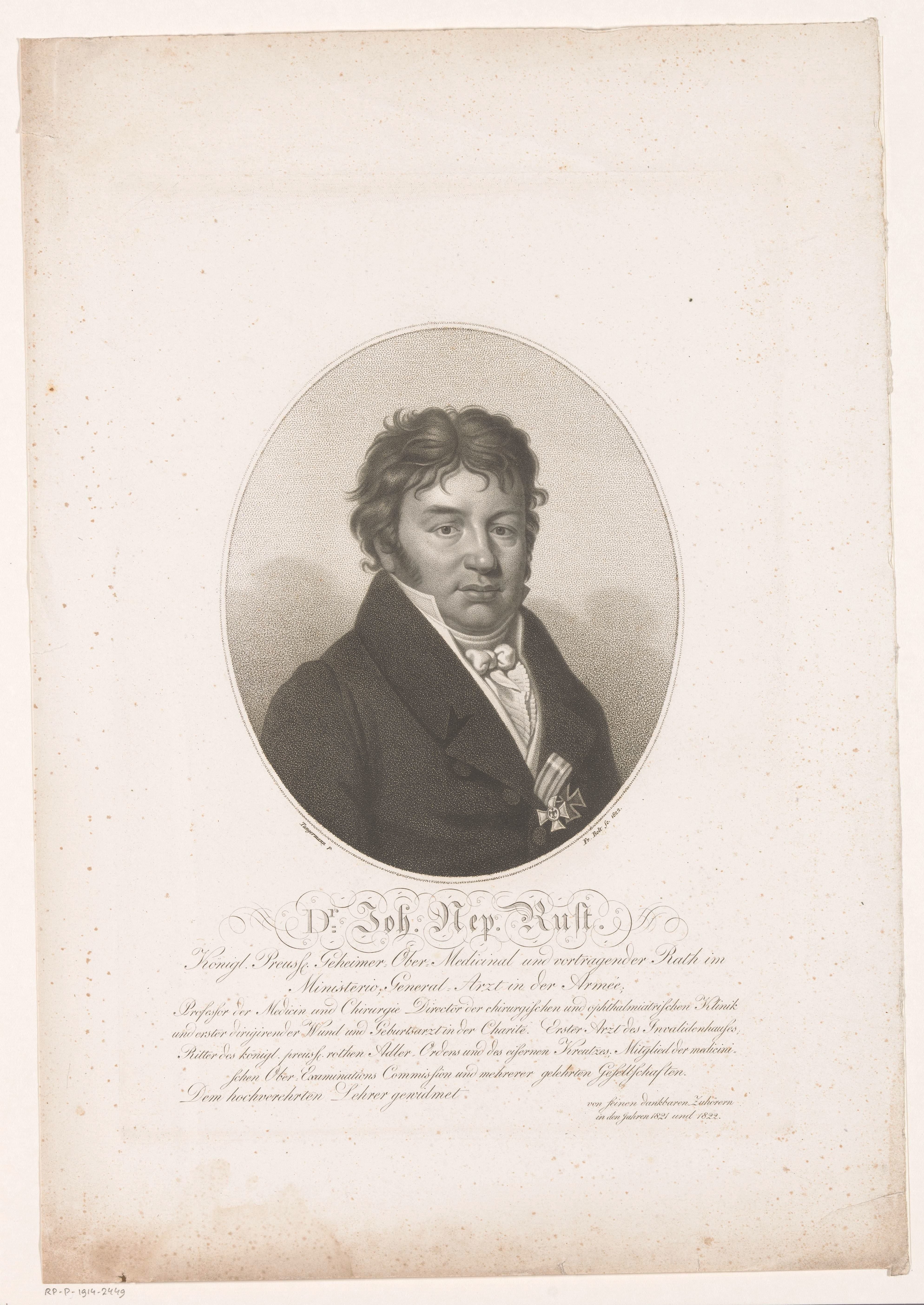 Portret van Johann Nepomuk Rust