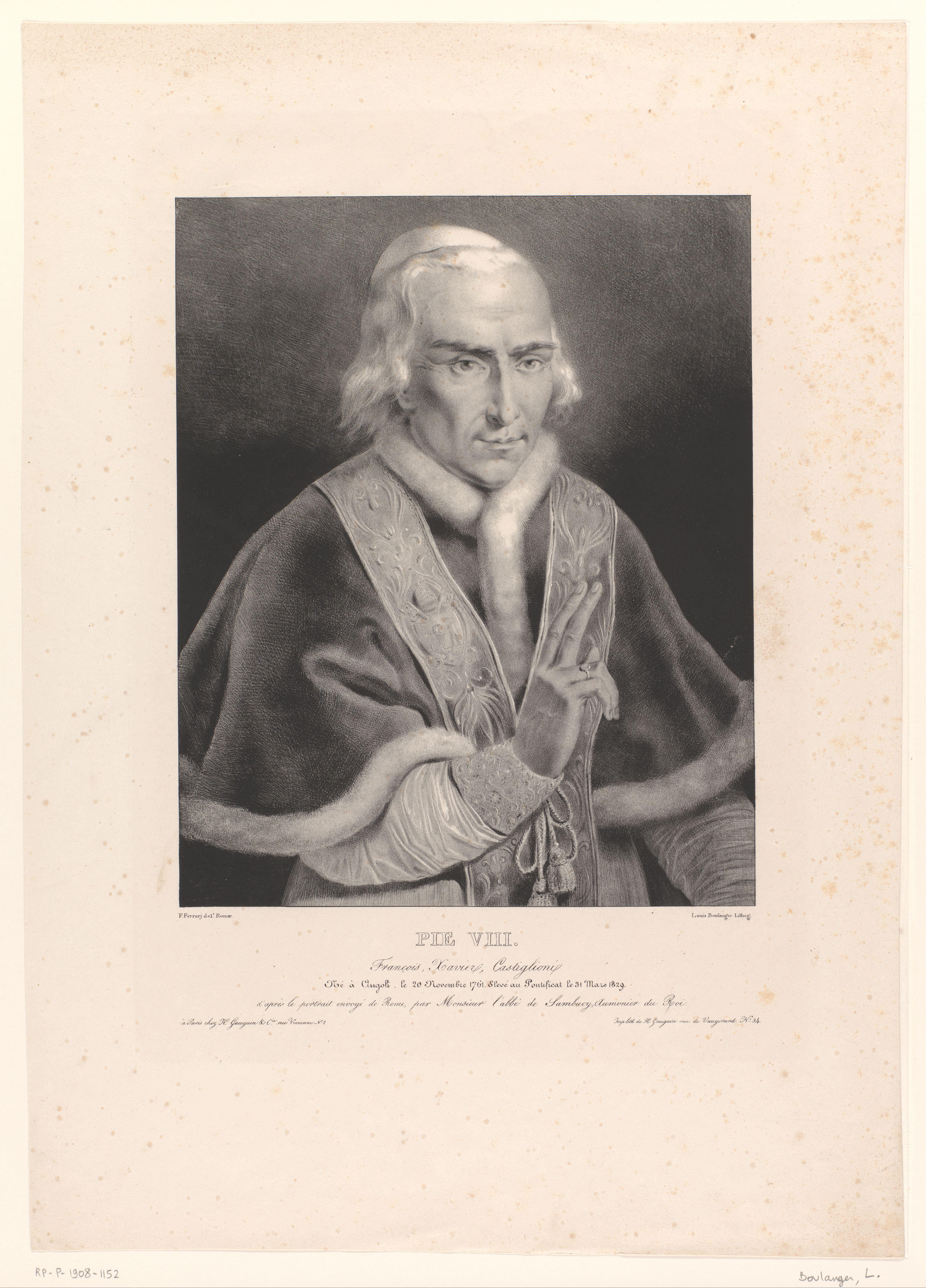 Portret van paus Pius VIII