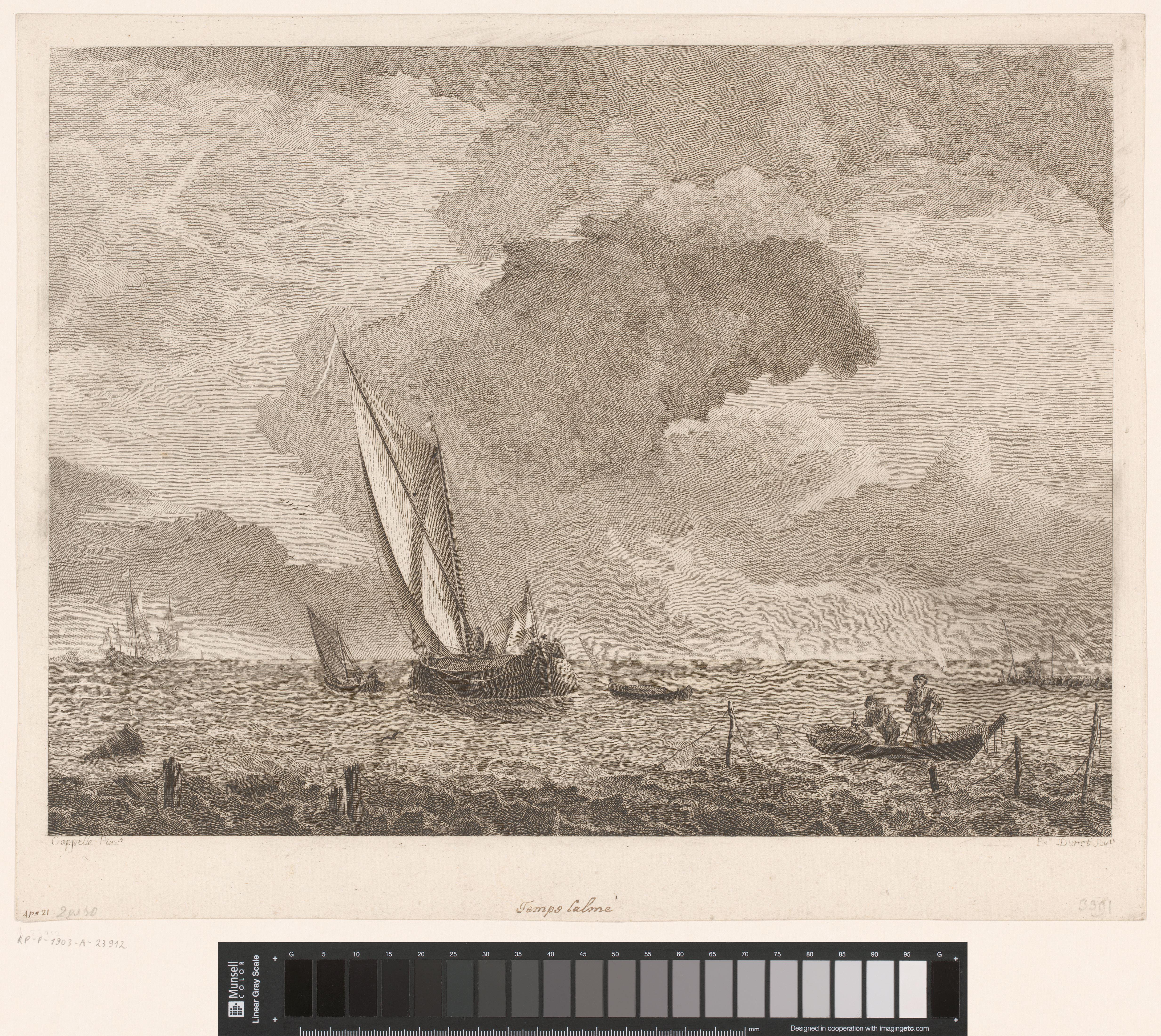 Zeelandschap met boten en sloepen