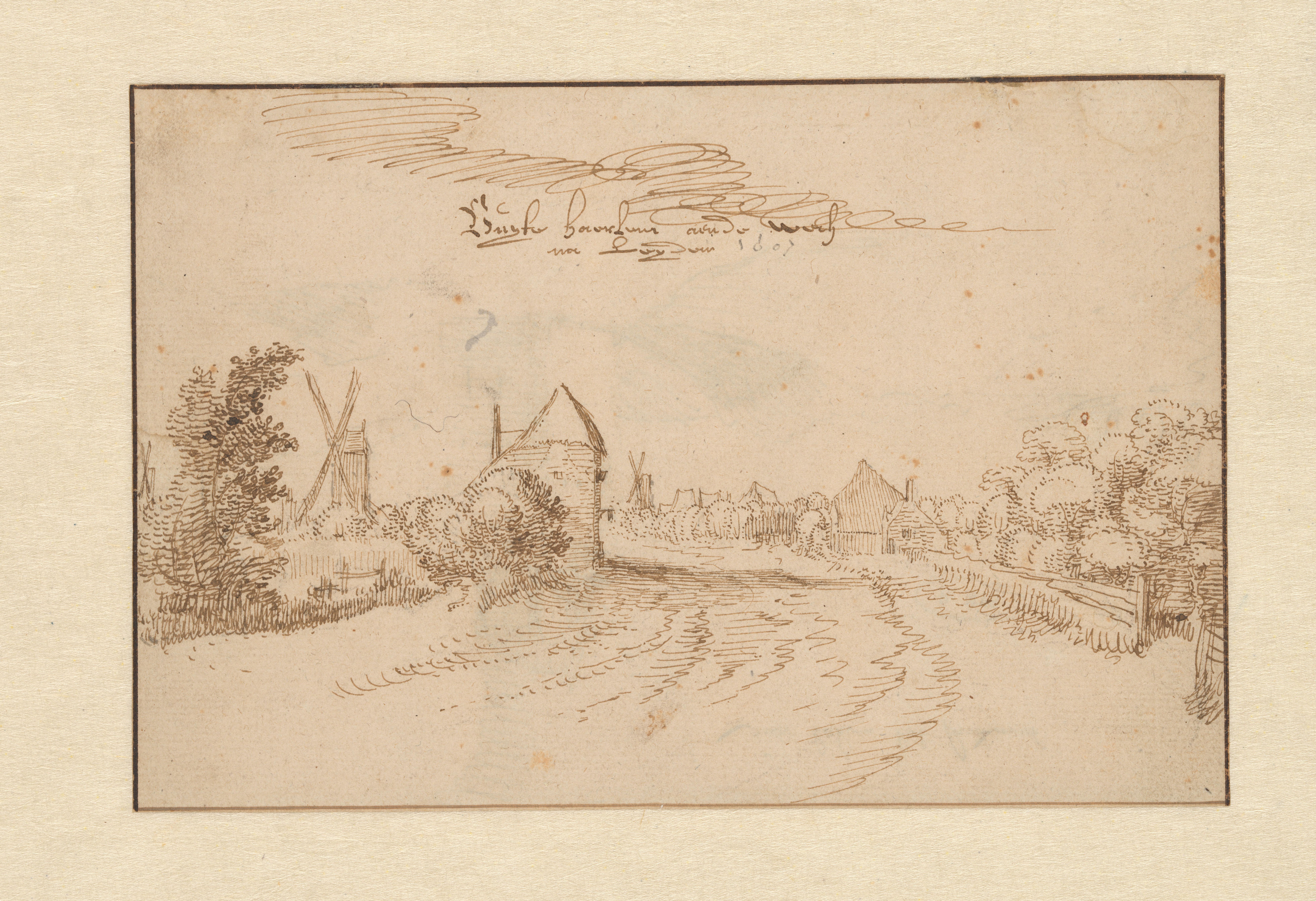 De weg naar Leiden buiten Haarlem