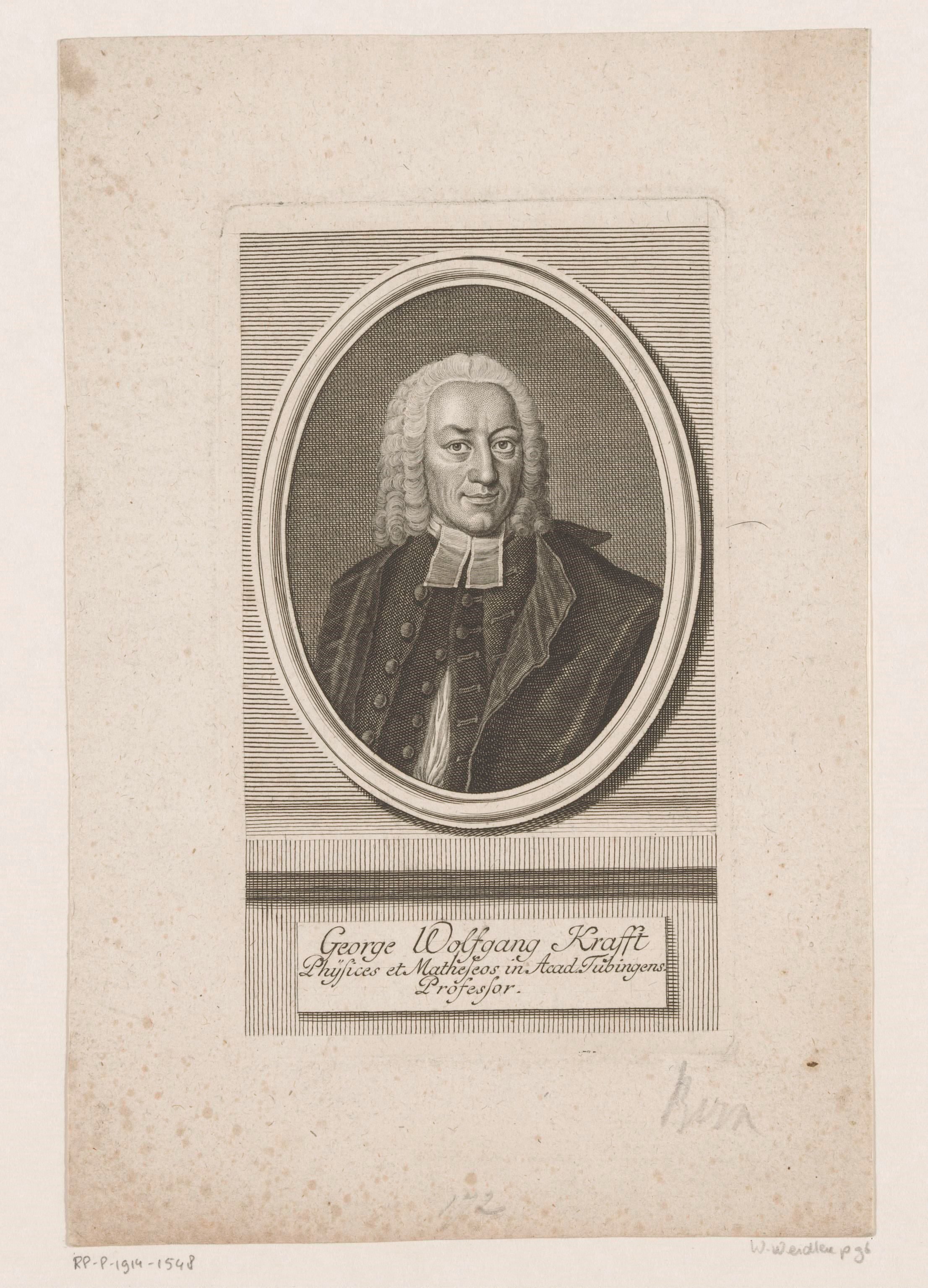 Portret van Georg Wolfgang Krafft