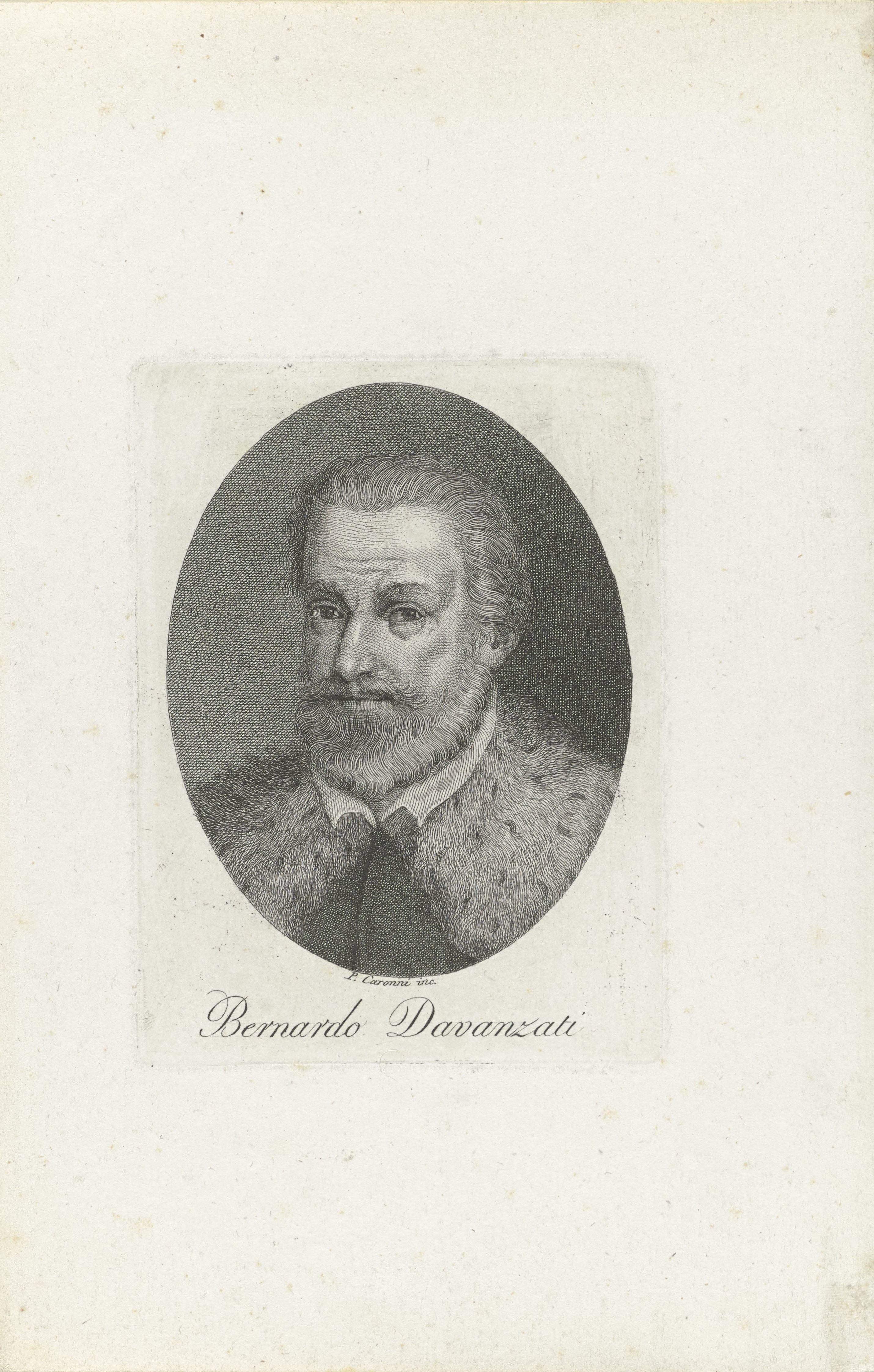 Portret van econoom en historicus Bernardo Davanzati