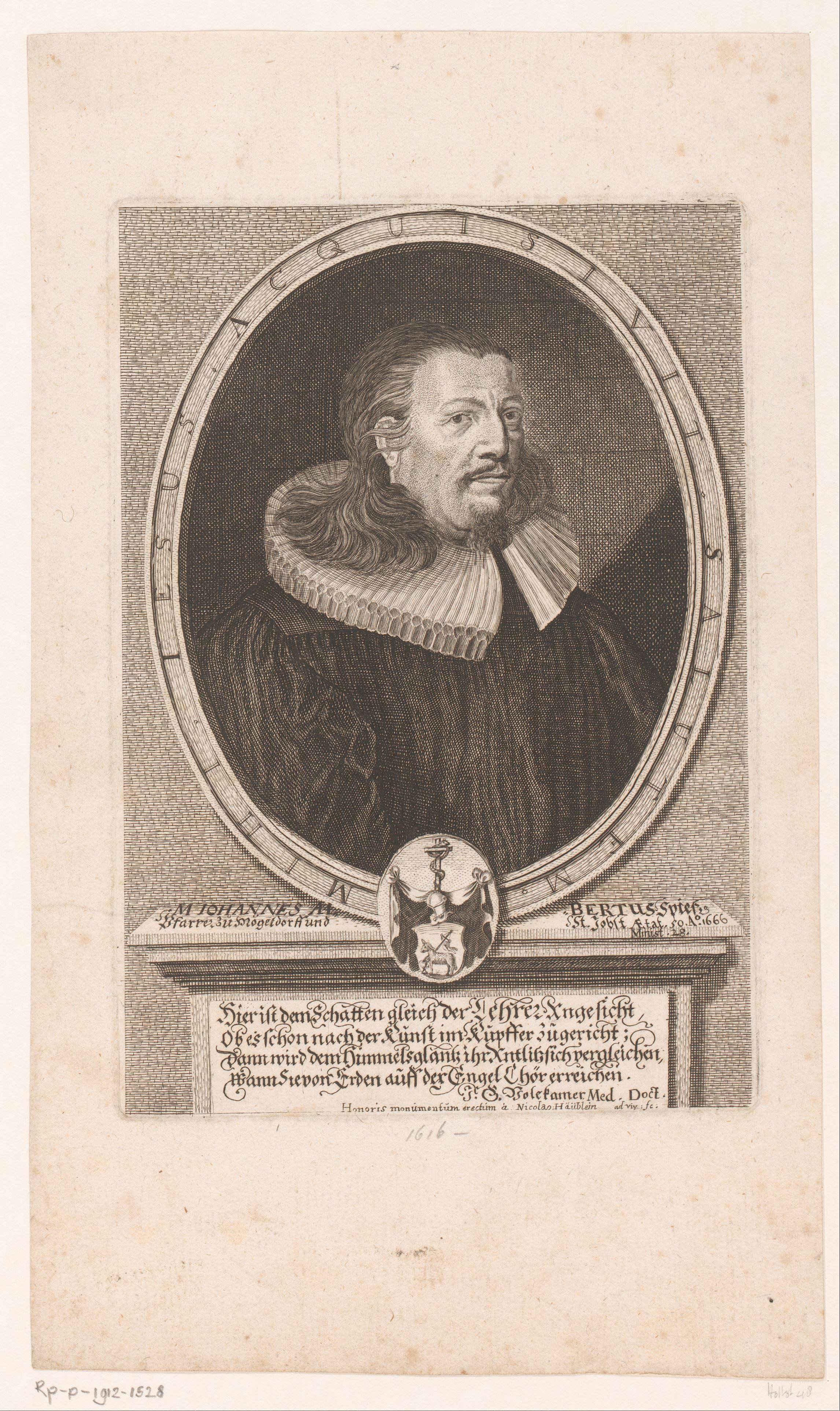 Portret van Johann Albrecht Spiess op 50-jarige leeftijd