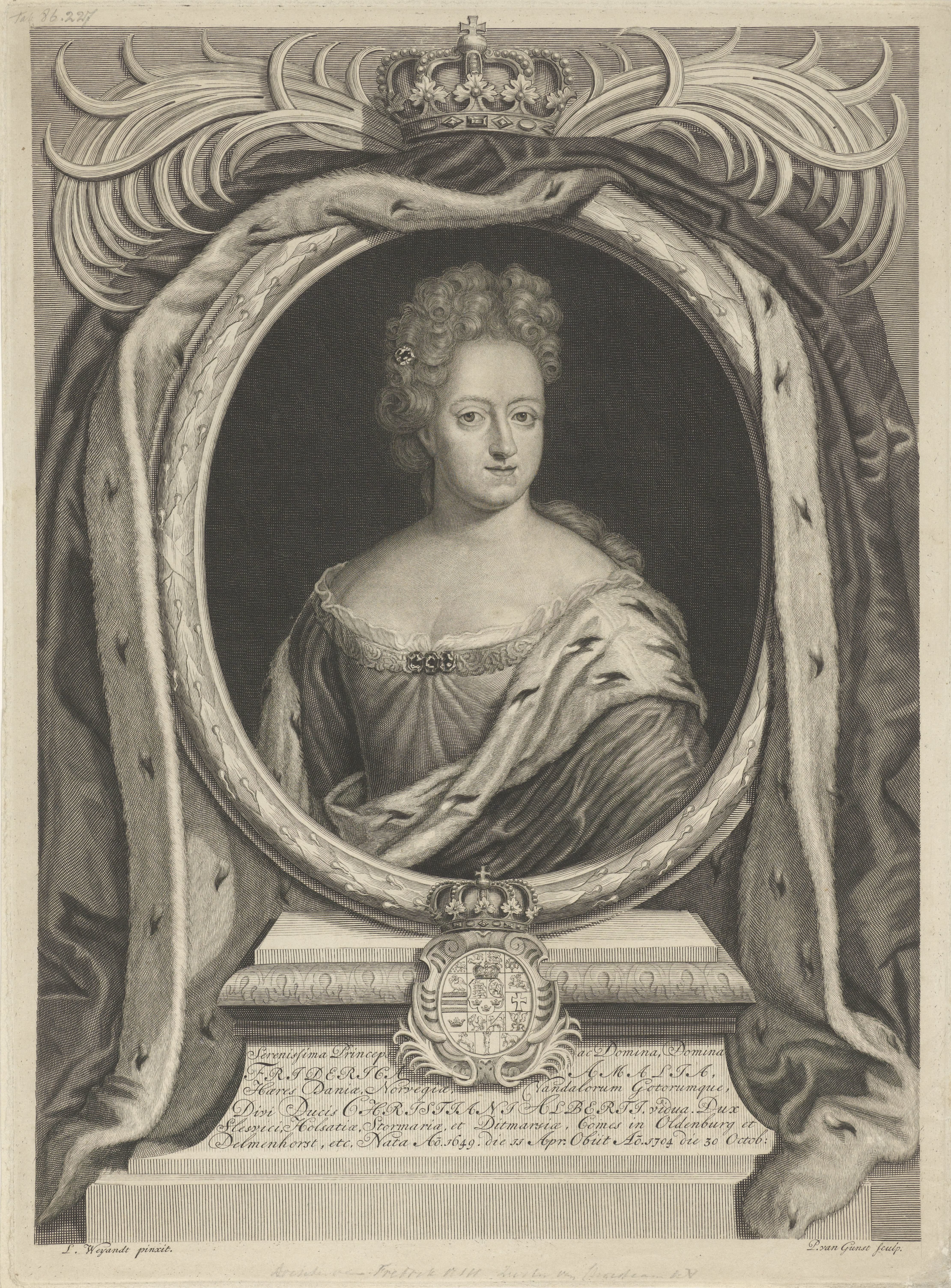 Portret van Frederikke Amalia van Zweden