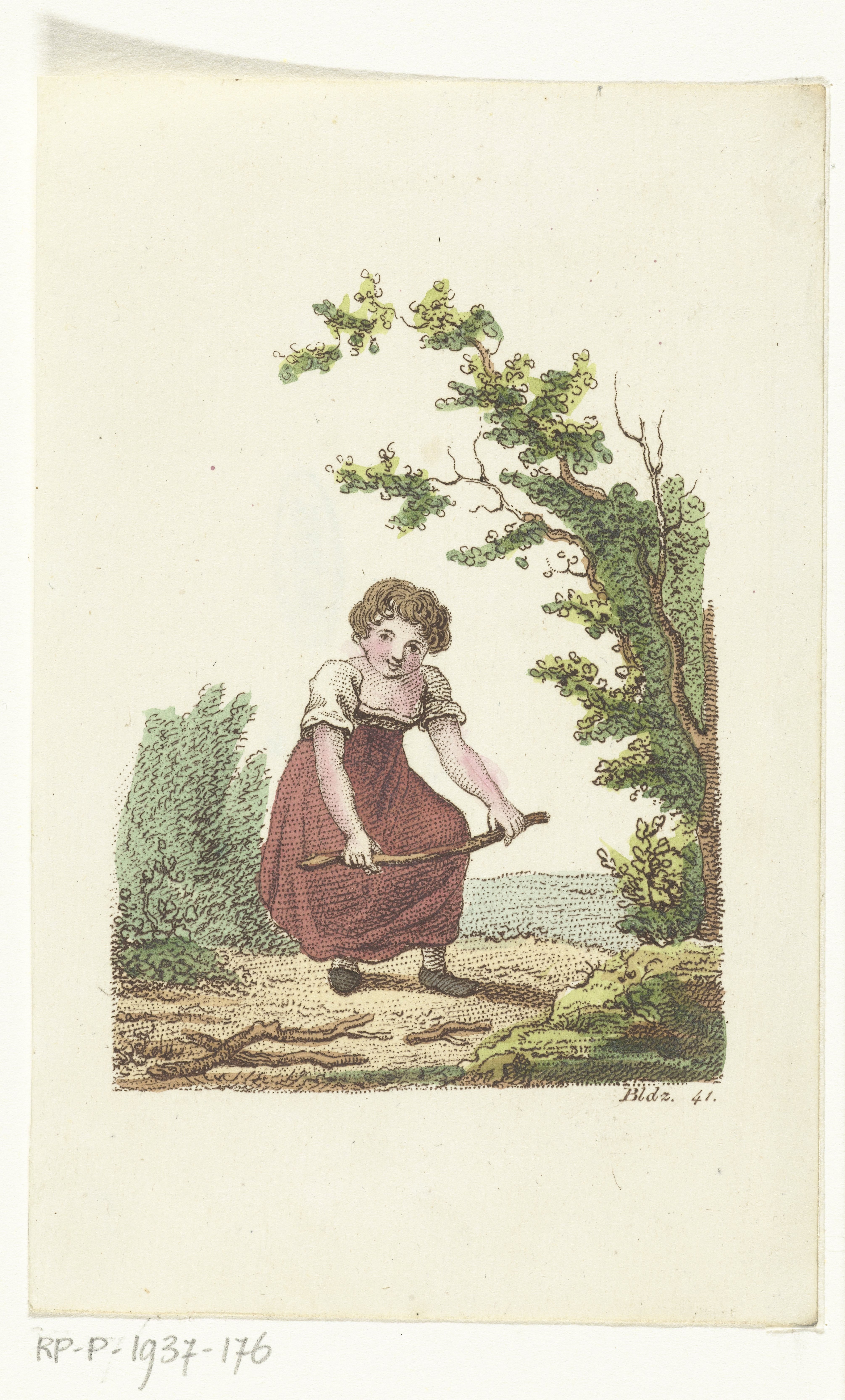 Maria sprokkelt hout
