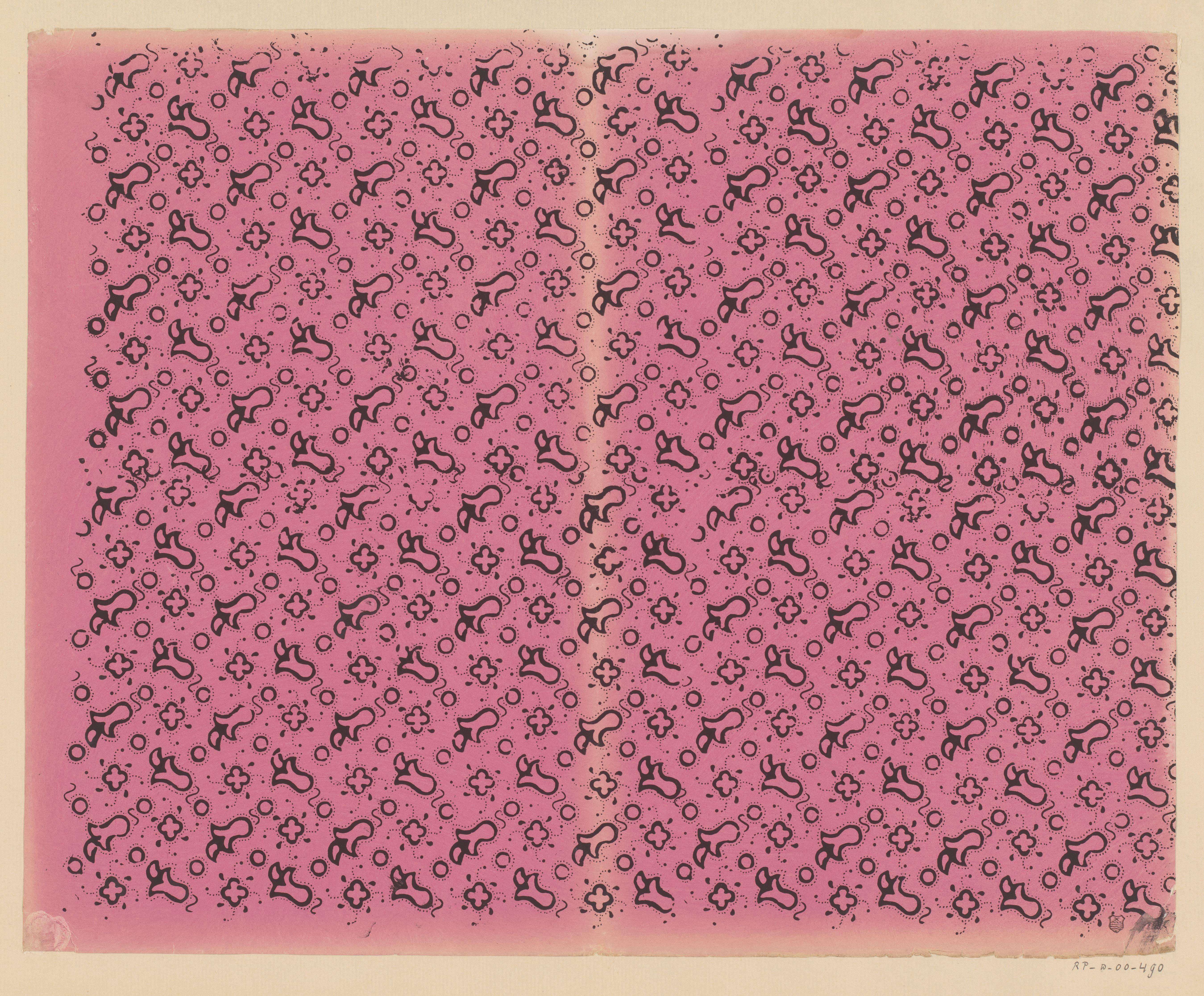 Blad met alternerend strooipatroon van motieven