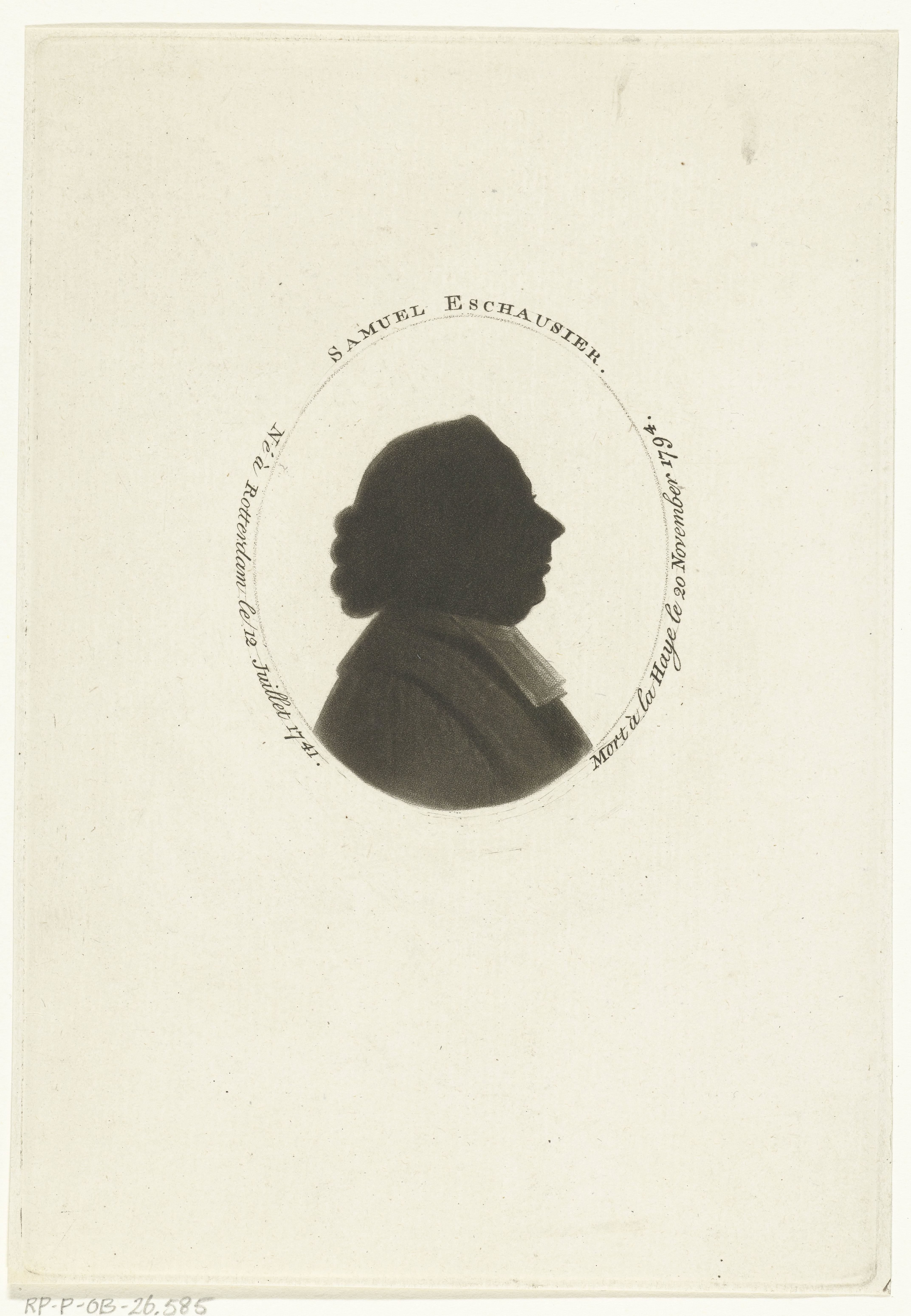 Silhouetportret van Samuel Eschauzier