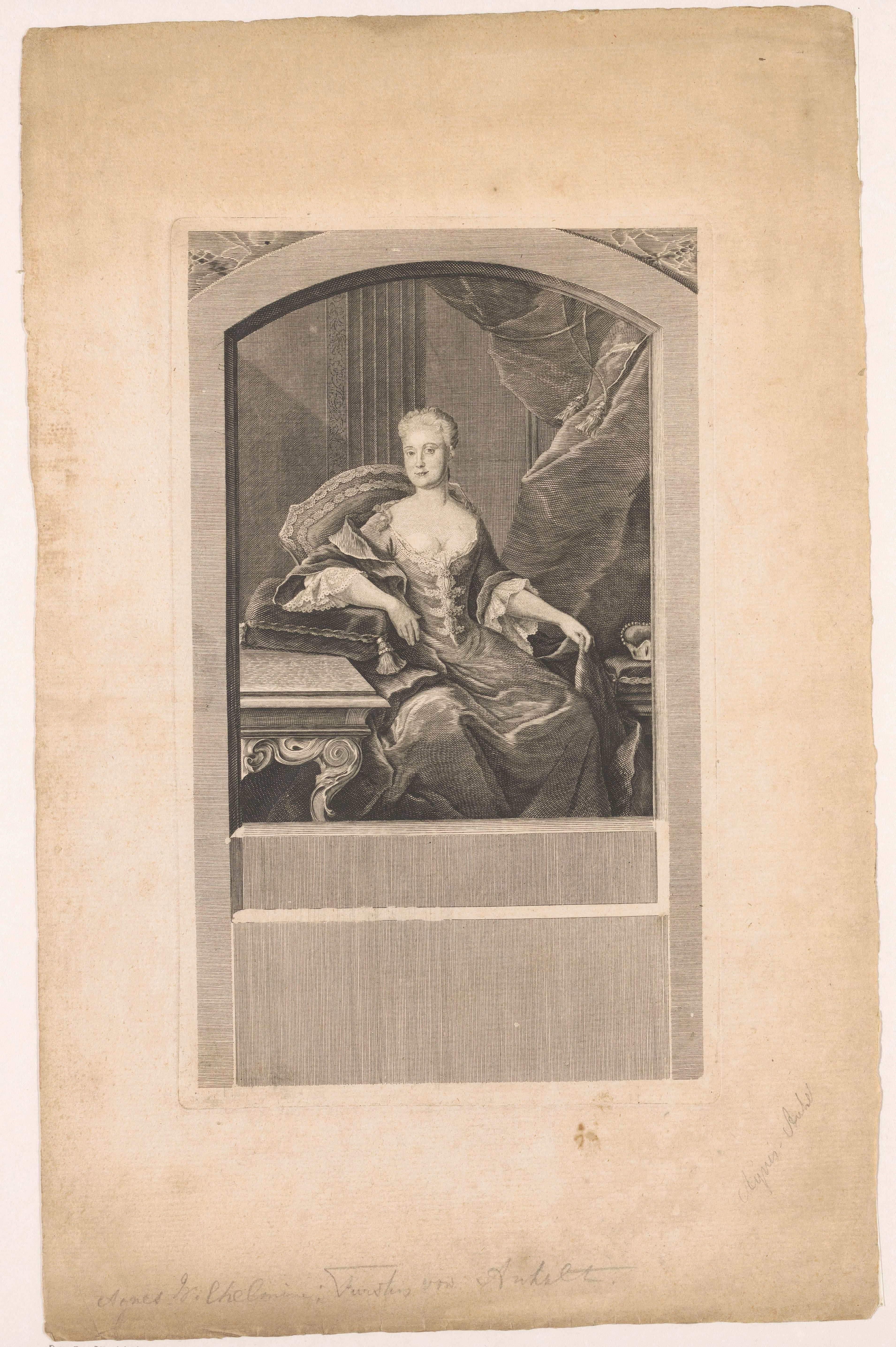 Portret van Agnes Wilhelmine Füstin von Anhalt
