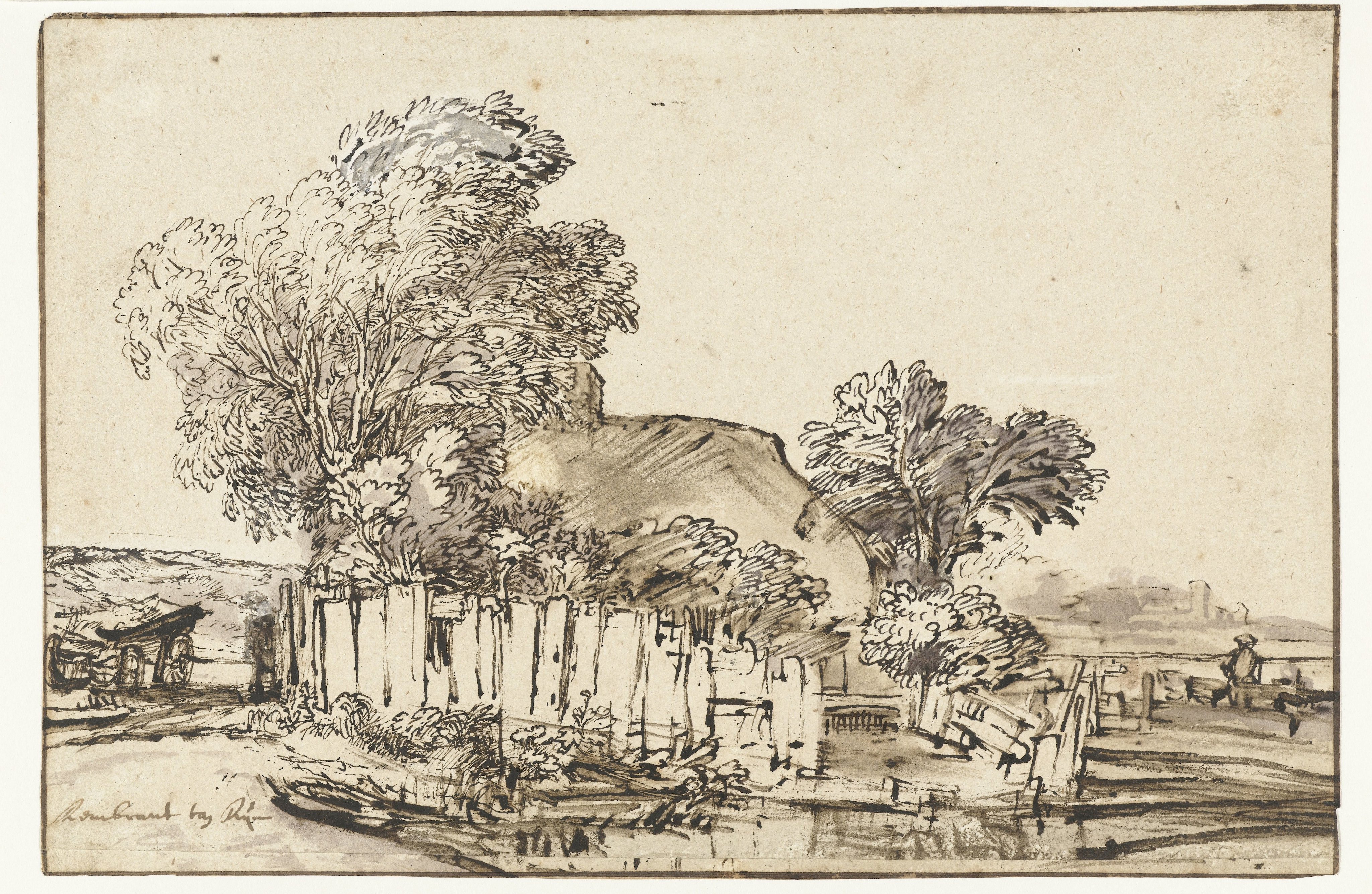 Cottage with White Paling among Trees