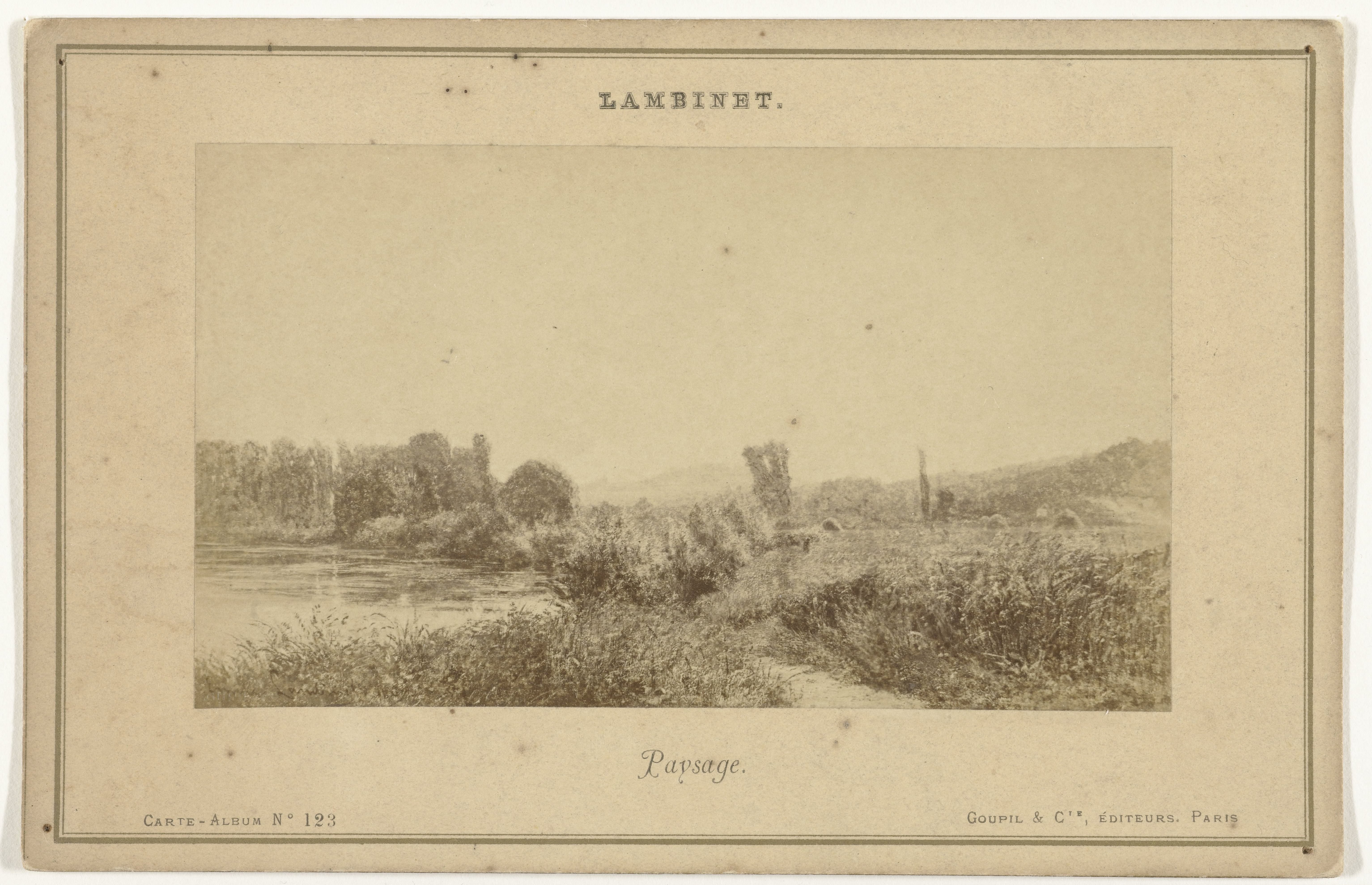 Fotoreproductie van het schilderij 'Paysage' door Émile Lambinet