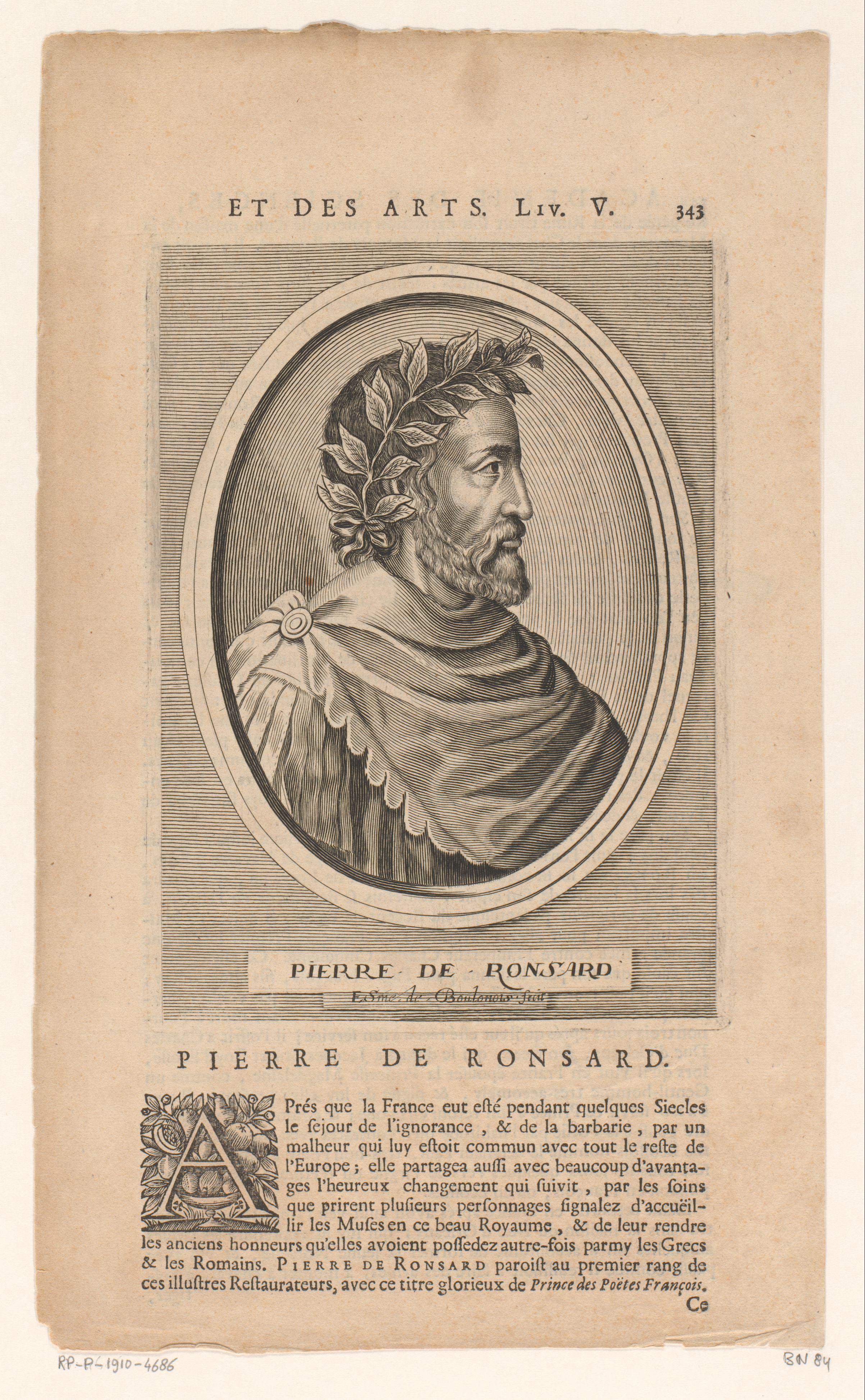 Portret van Pierre de Ronsard