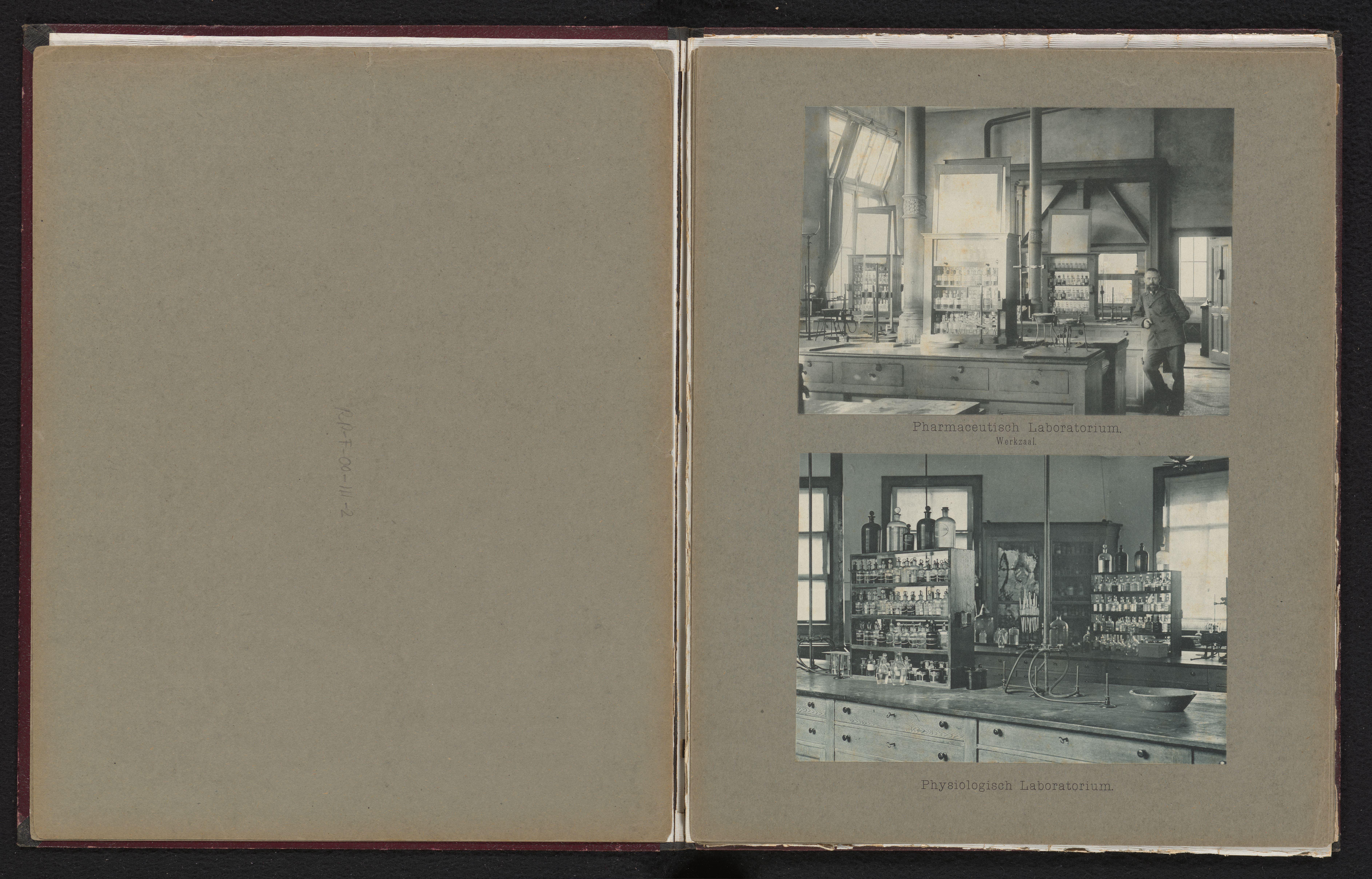Werkzaal van het farmaceutisch laboratorium van de Universiteit van Amsterdam