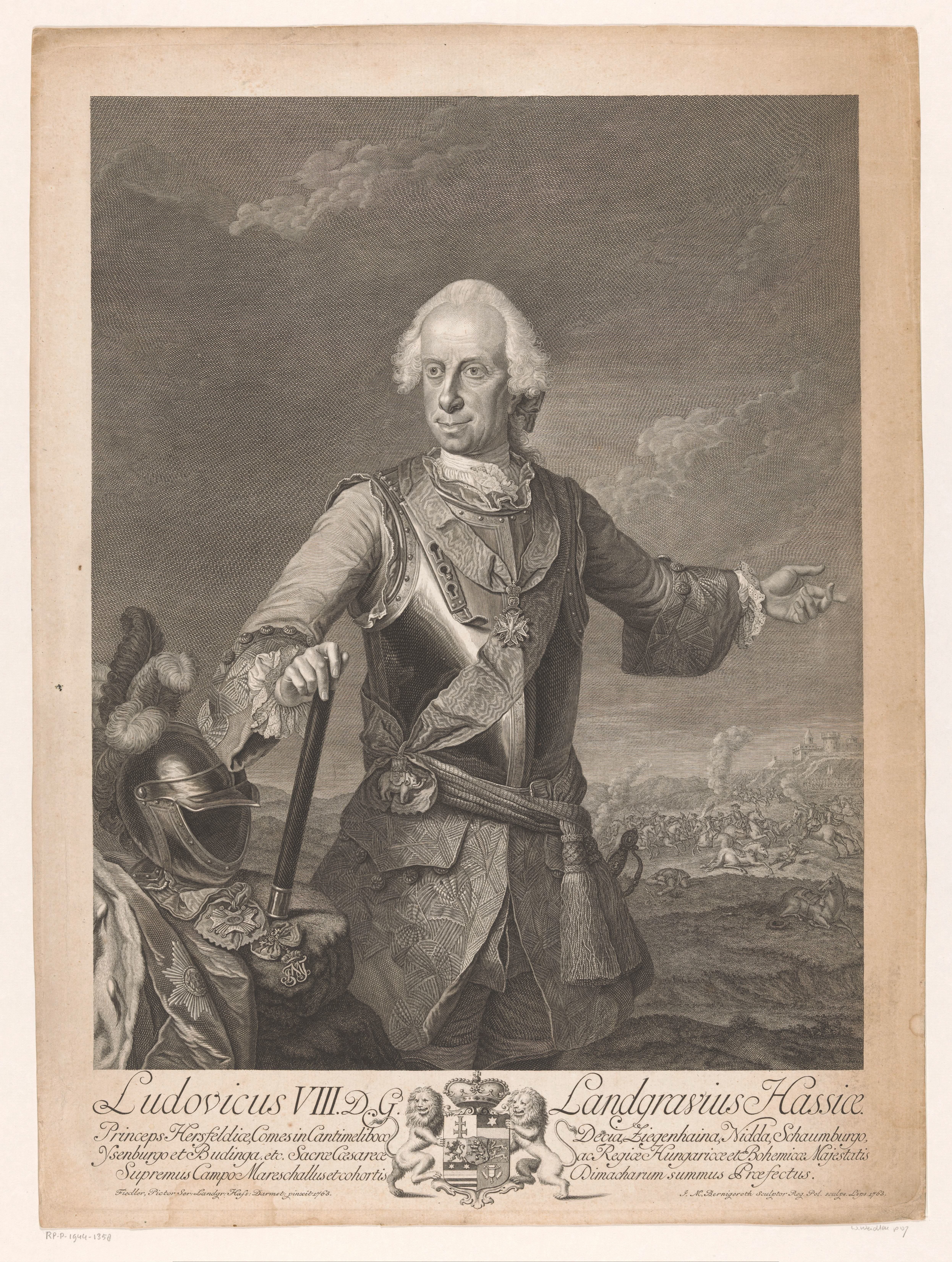 Portret van Ludwig VIII von Hessen-Darmstadt