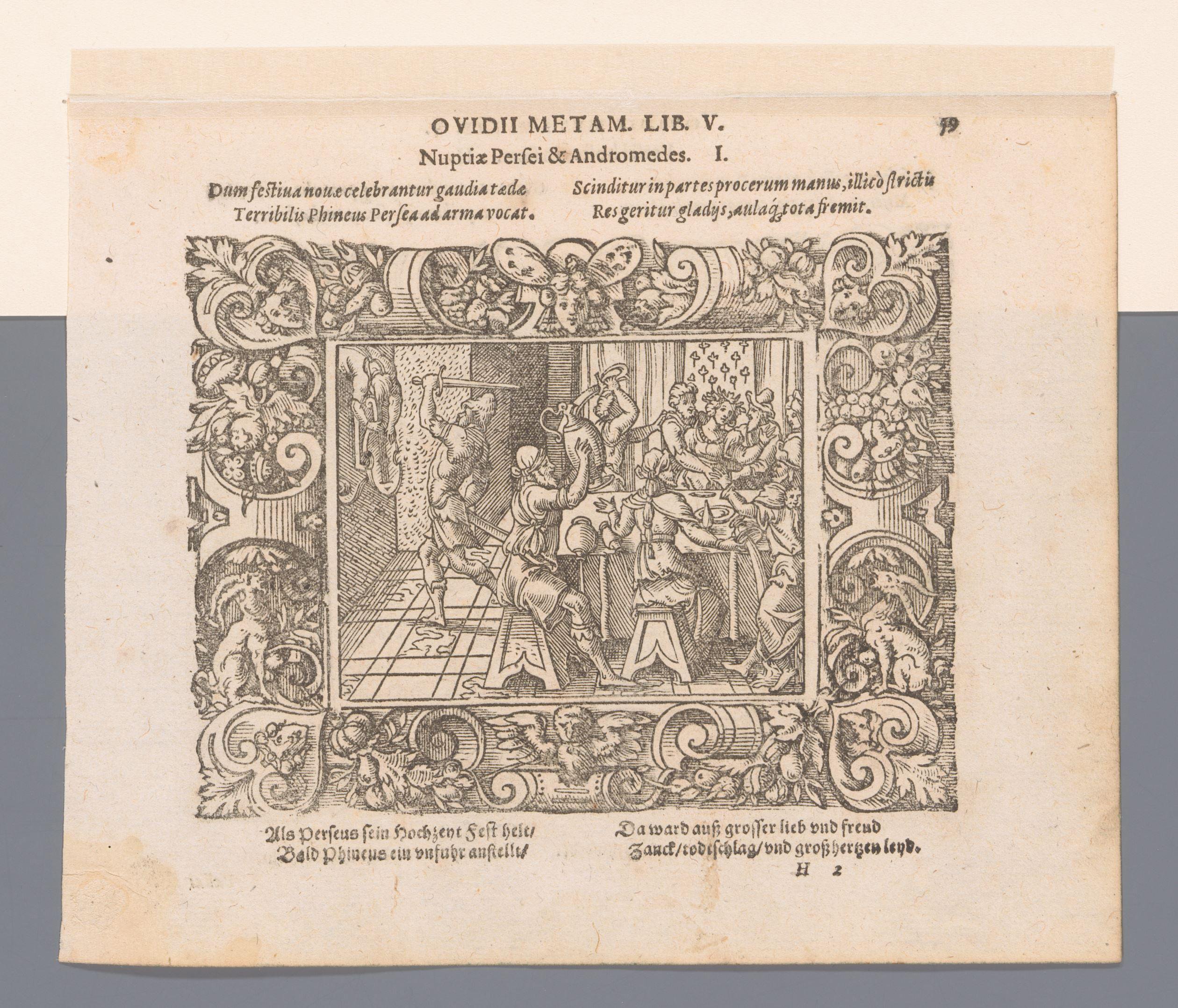 Phineus verstoort de bruiloft van Perseus en Andromeda