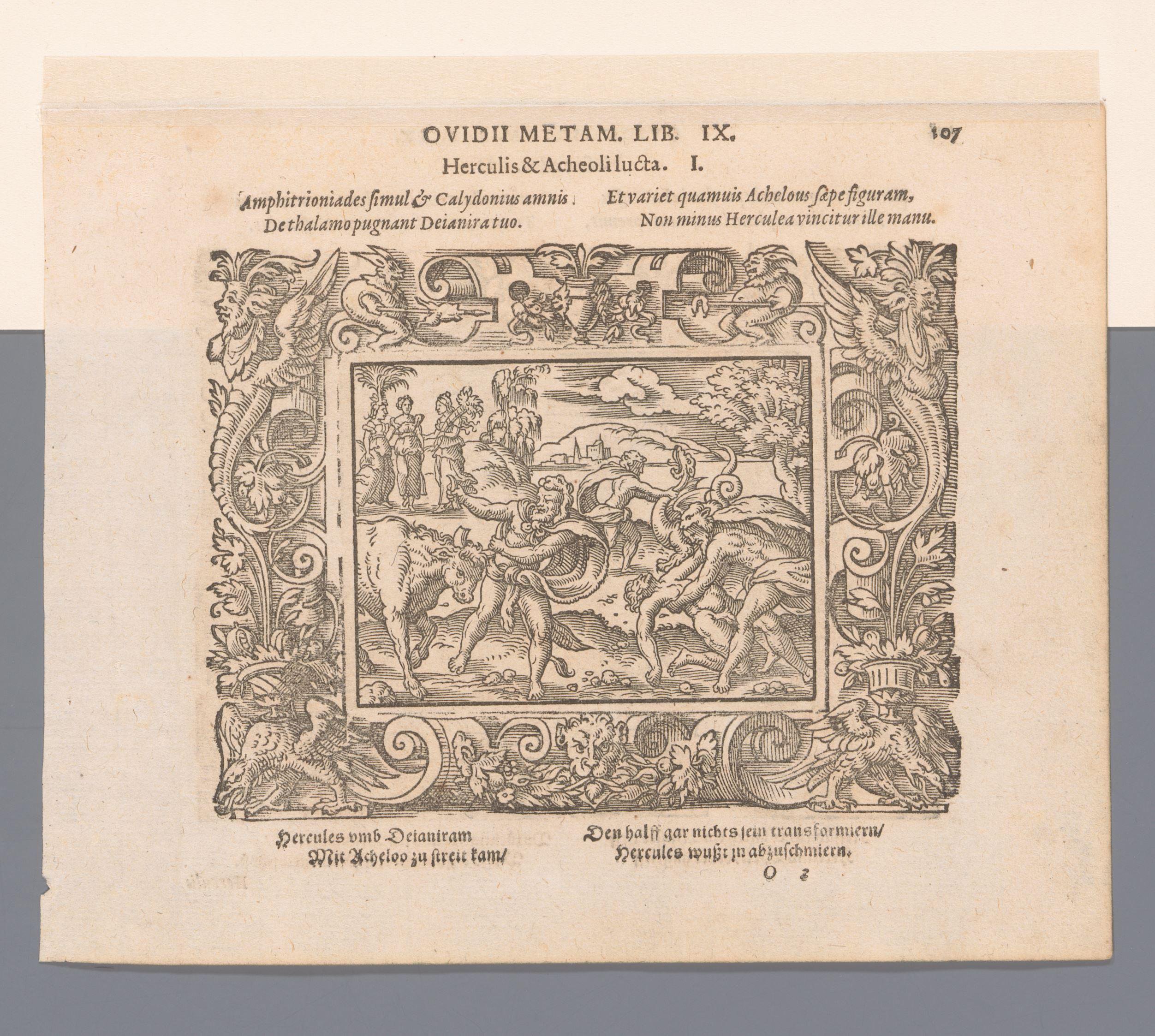 Hercules in gevecht met Acheloüs