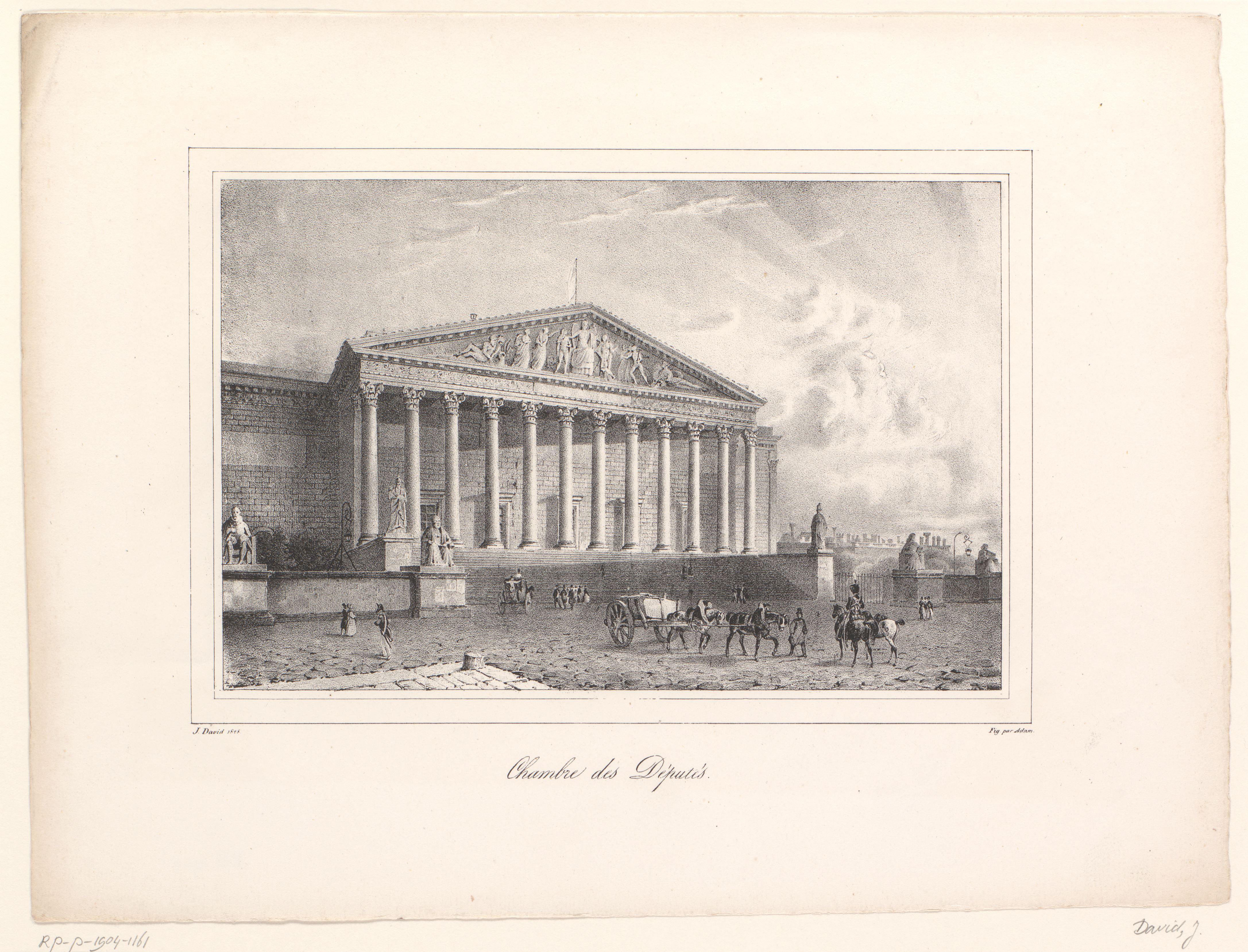 Zicht op het Palais Bourbon in Parijs