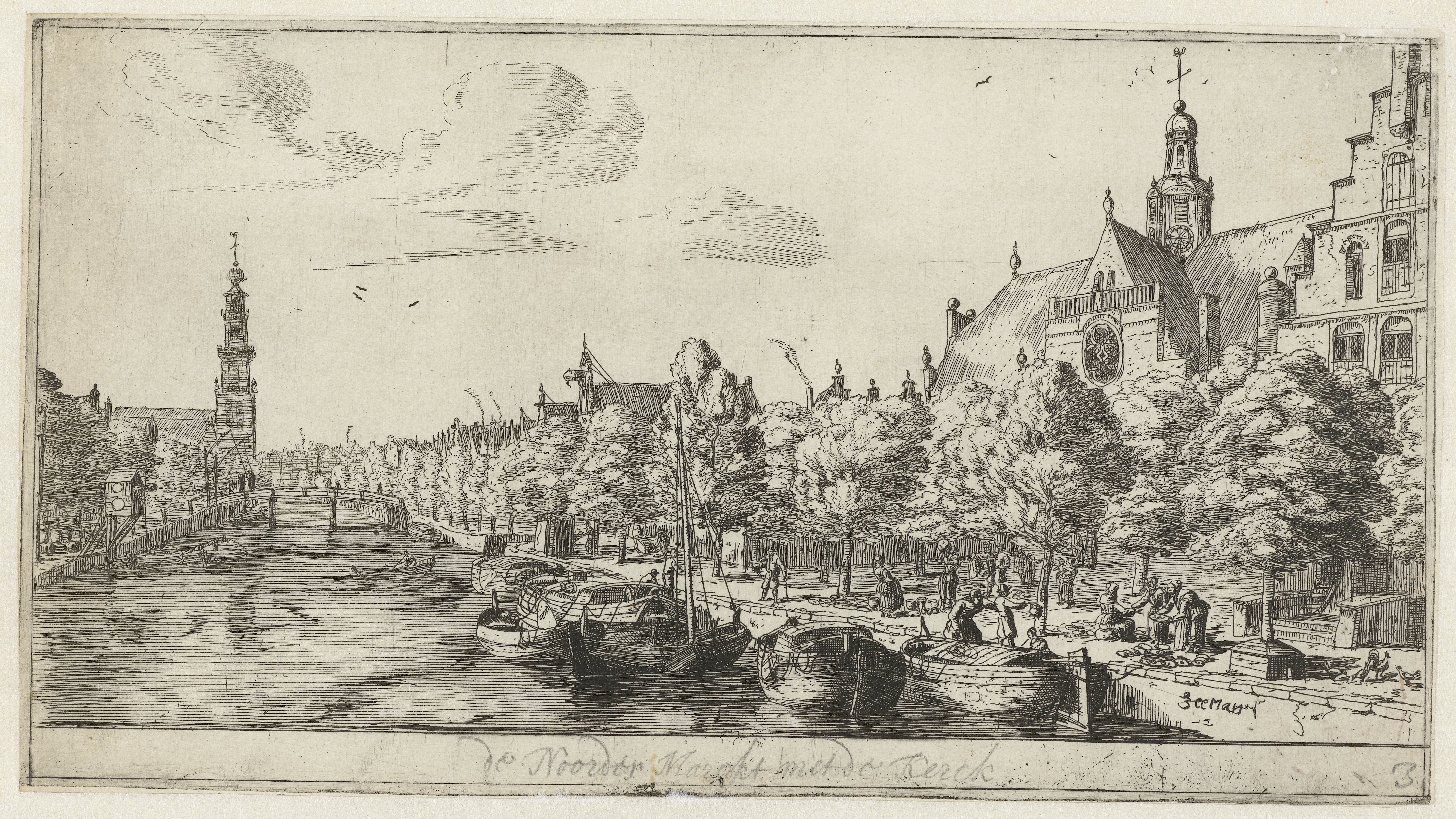 Noordermarkt met de Noorderkerk