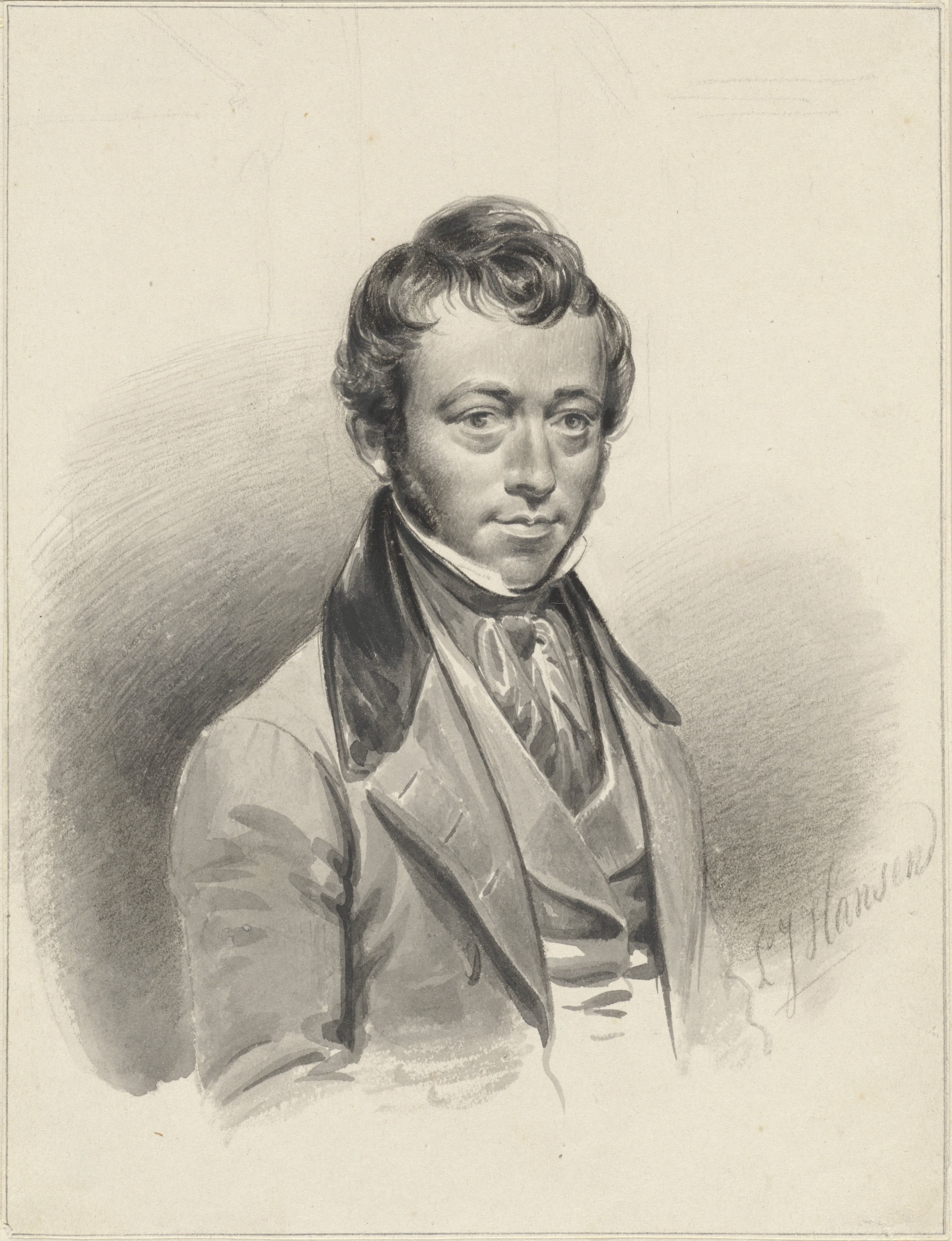 Zelfportret van Lambertus Johannes Hansen