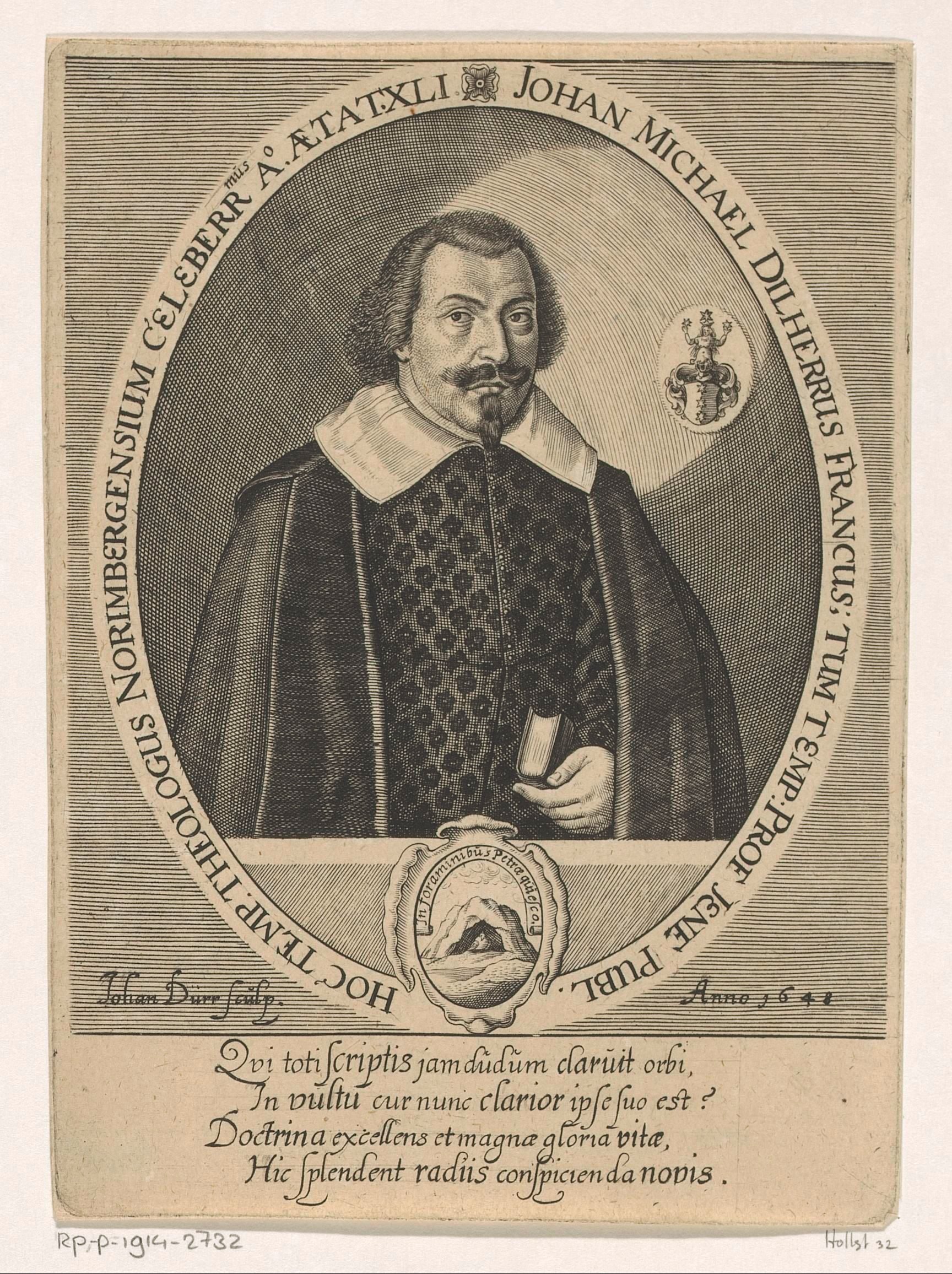 Portret van Johann Michael Dilherr