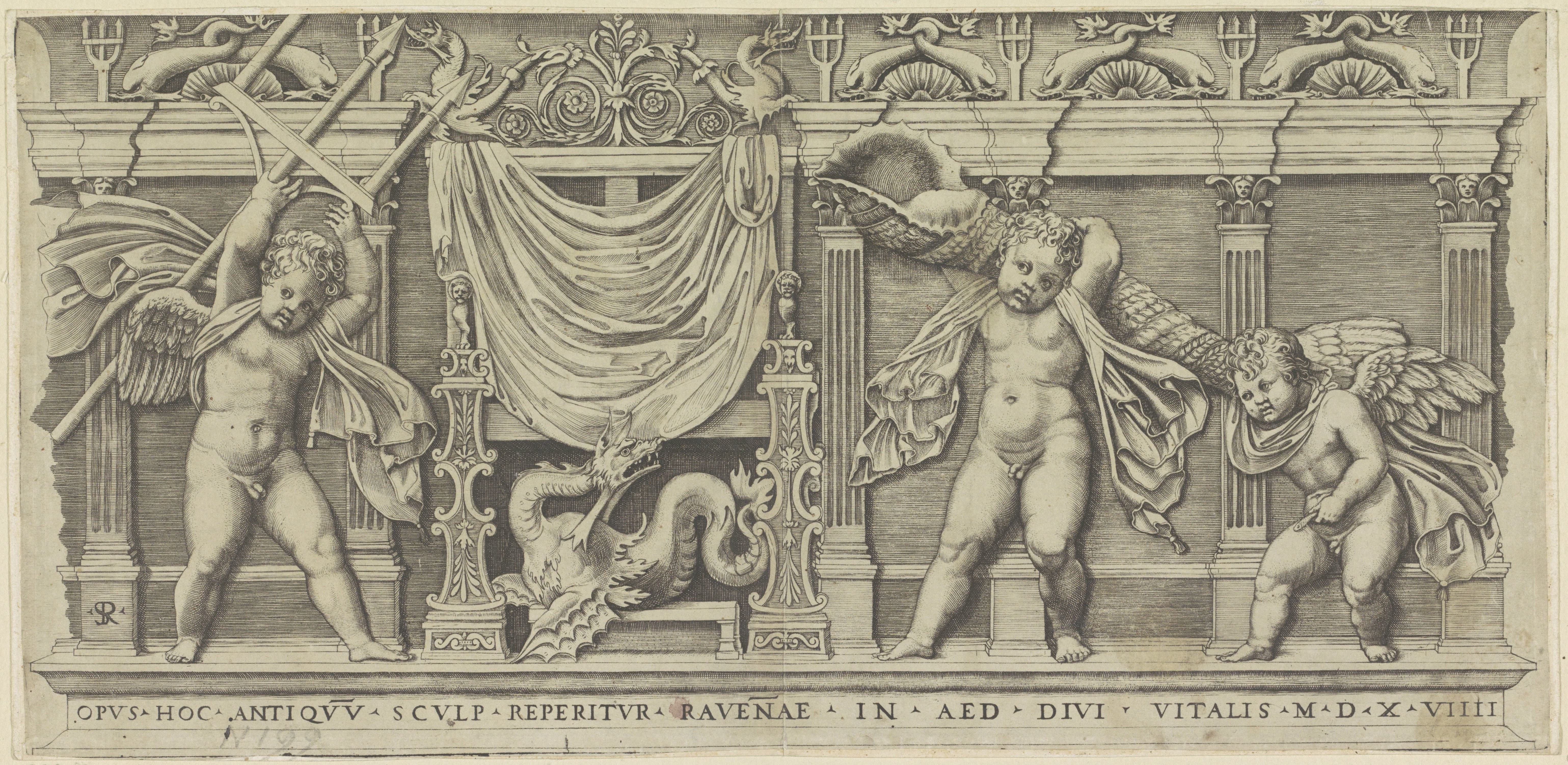 Reliëf met drie putti