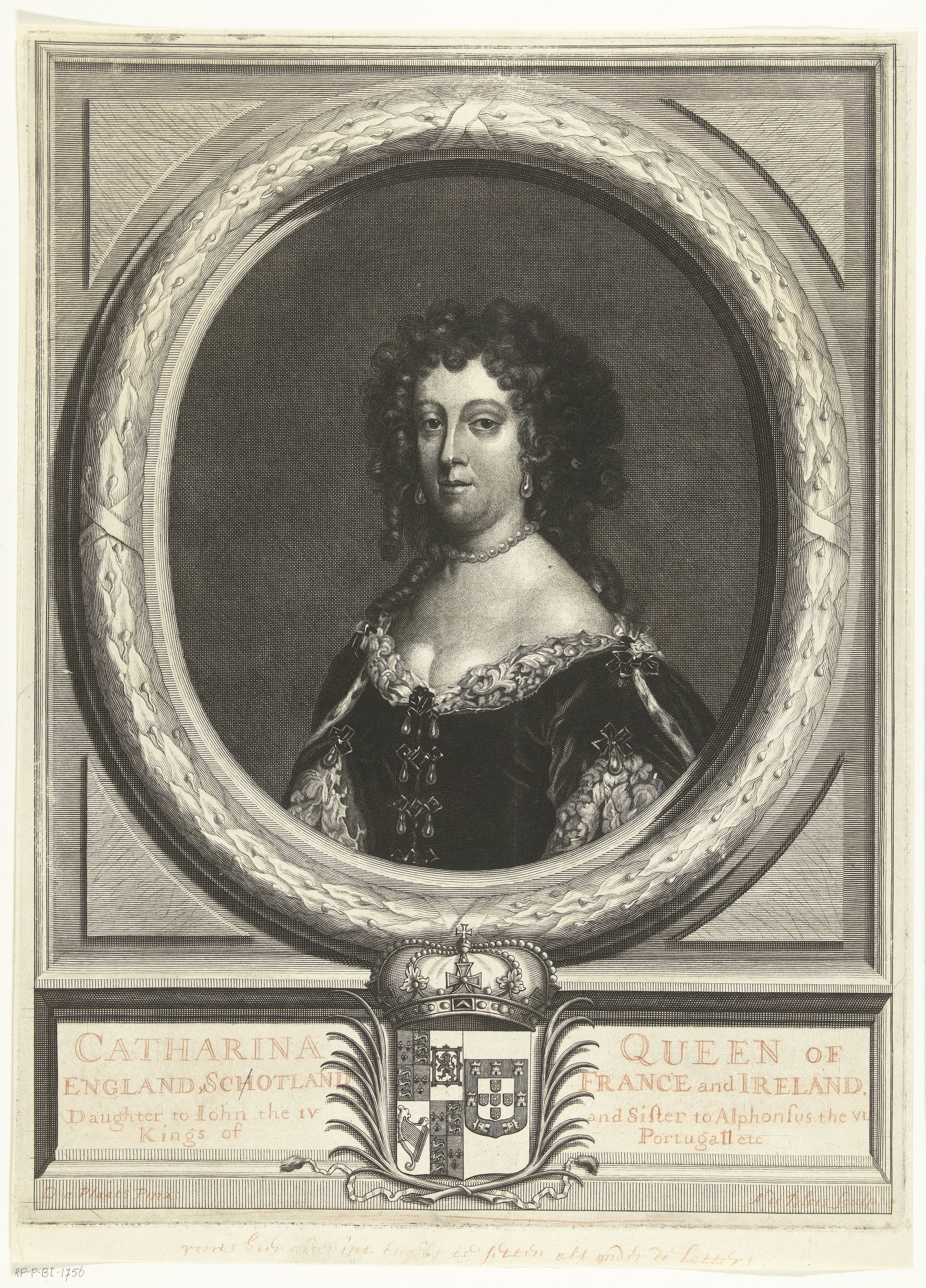 Portret van Catharina van Braganza, koningin van Engeland